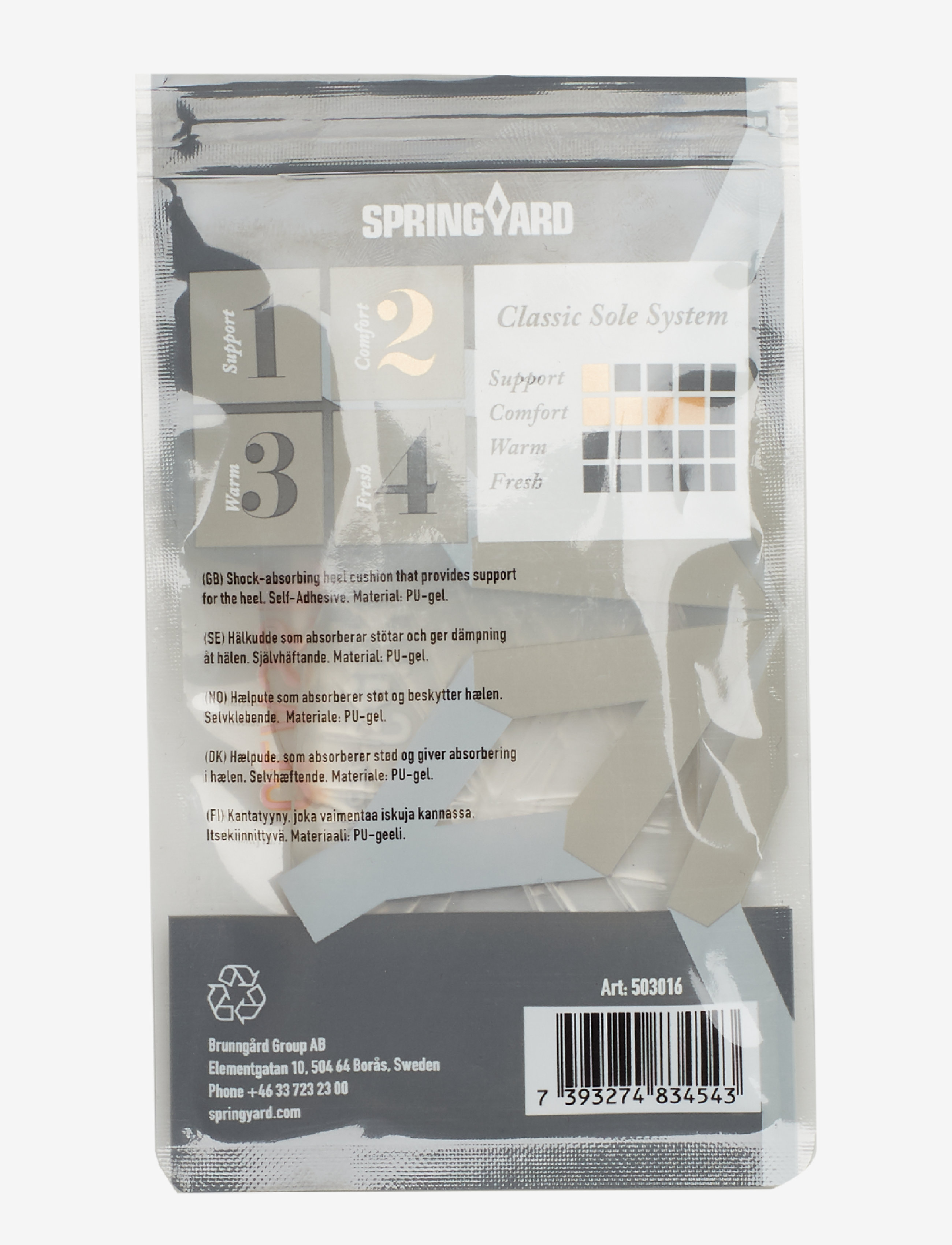 Springyard - Gel Heel Cushion Classic - alhaisimmat hinnat - transparent - 3