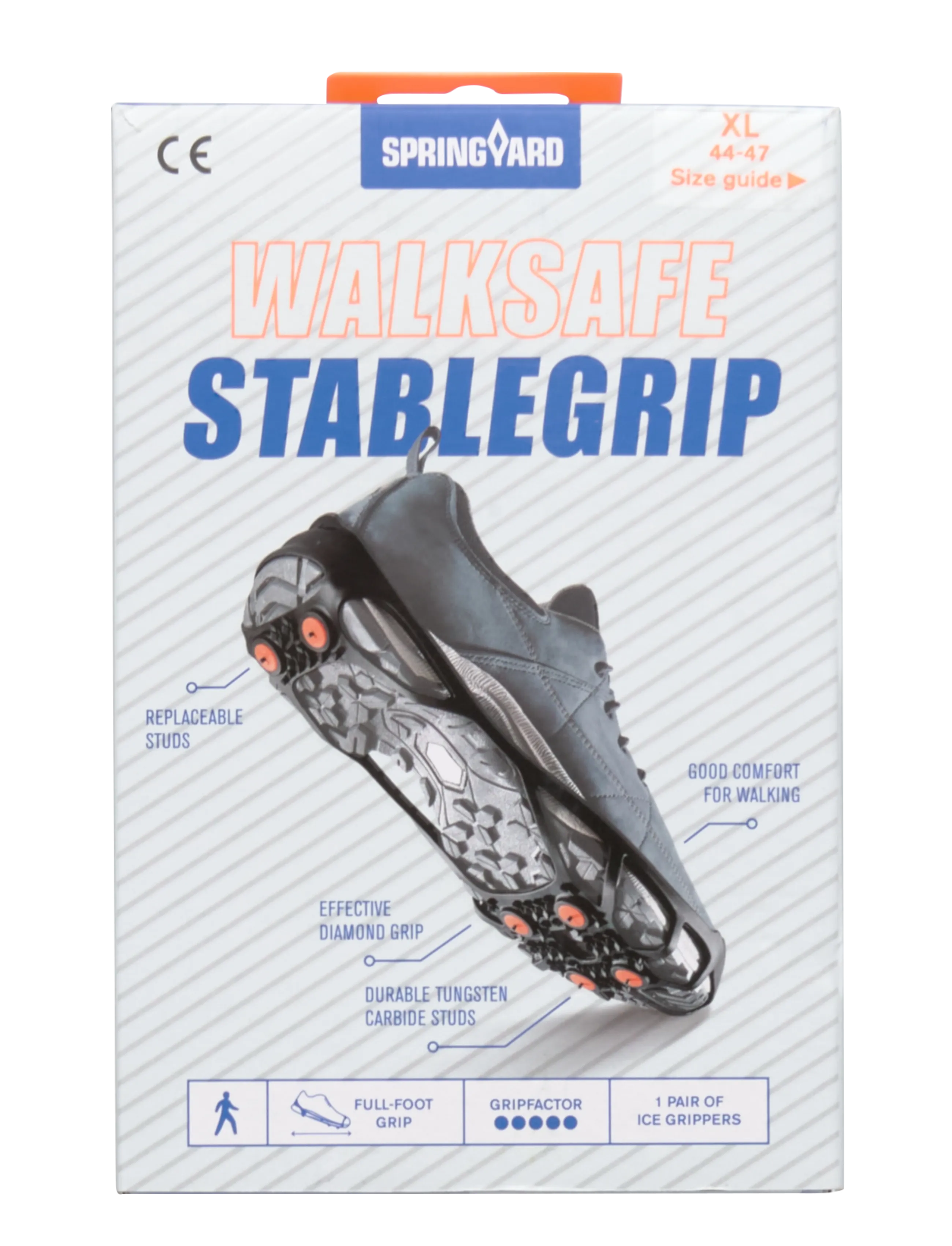 Springyard Stablegrip Walksafe, XL 44-47, Black, Shoe Accessories > Other Shoe Accessories, Dame