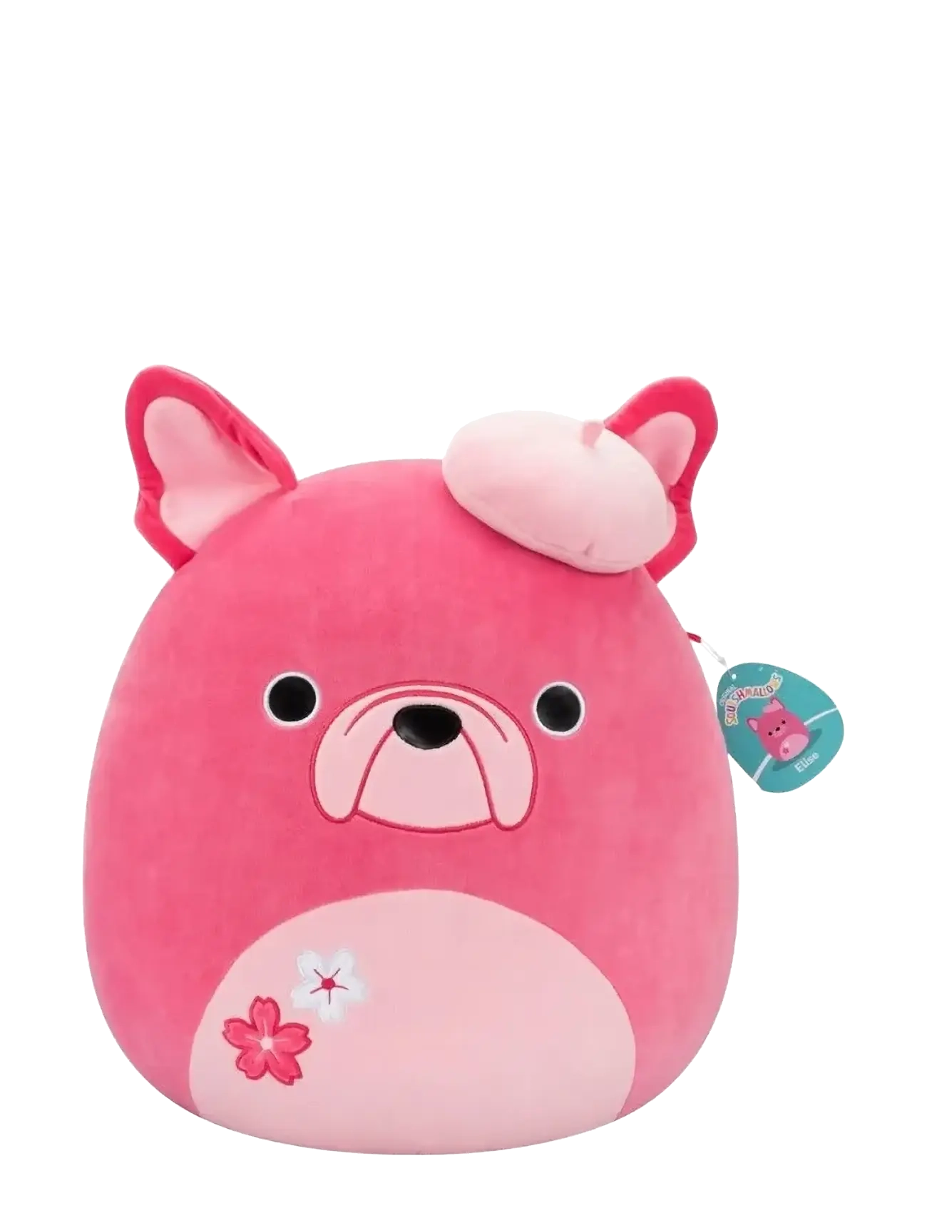 Squishmallows 40 Cm P22 Elise French Bulldog, Stuffed Dyr, Pink, Str: 40 cm