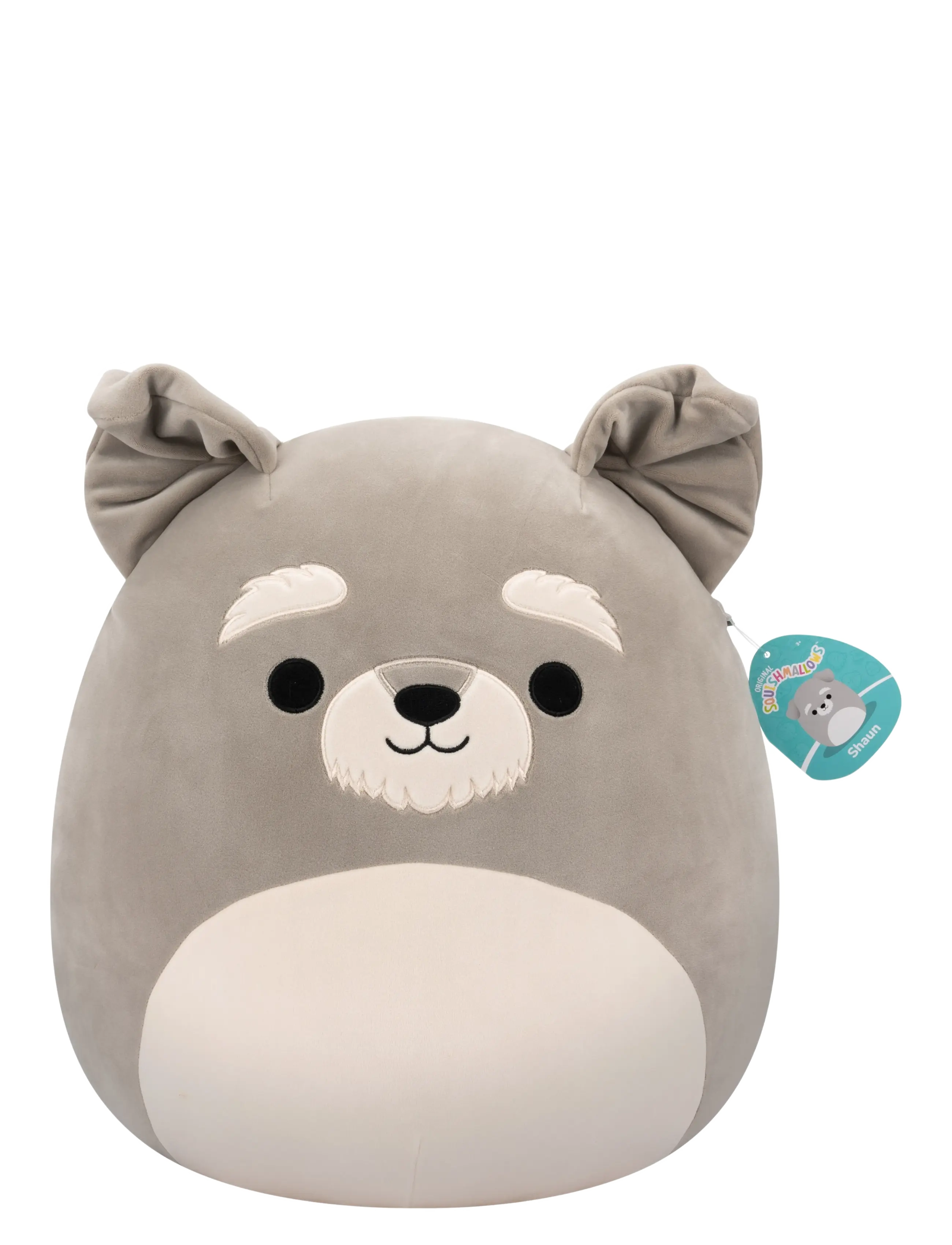 Squishmallows 40 Cm P23 Shaun Schnauzer, Stuffed Dyr, Grå, Str: 40 cm