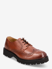 S.T. VALENTIN - Lightweight Derby Brogue - Grained leather - business shoes - cognac - 0