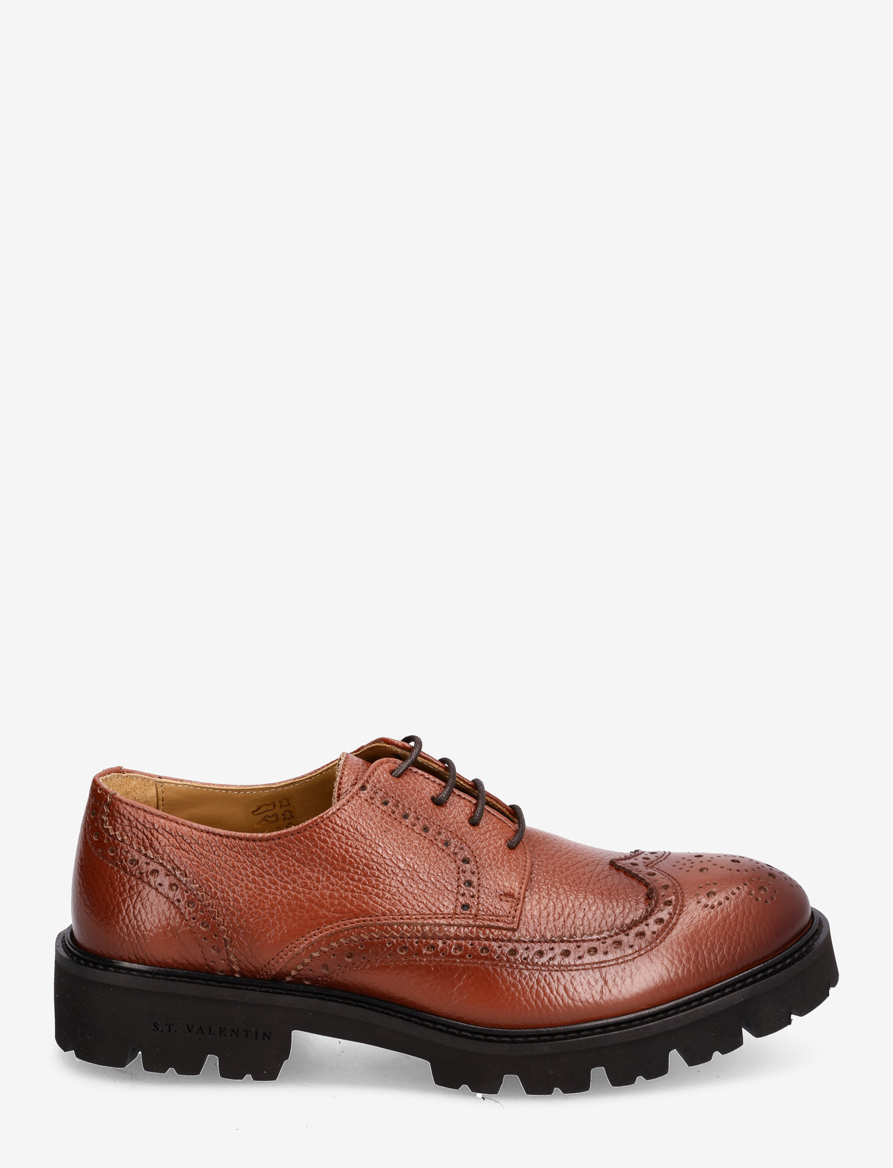 S.T. VALENTIN - Lightweight Derby Brogue - Grained leather - business shoes - cognac - 1