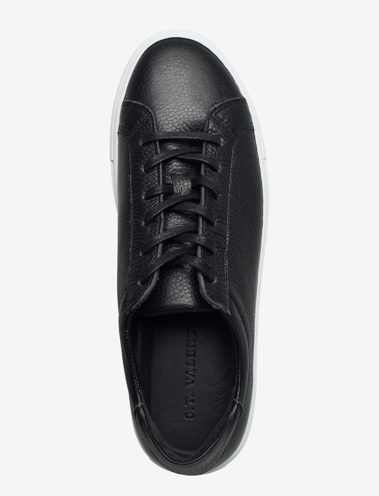 S.T. VALENTIN - Classic Sneaker -Grained leather - låga sneakers - black/white - 3