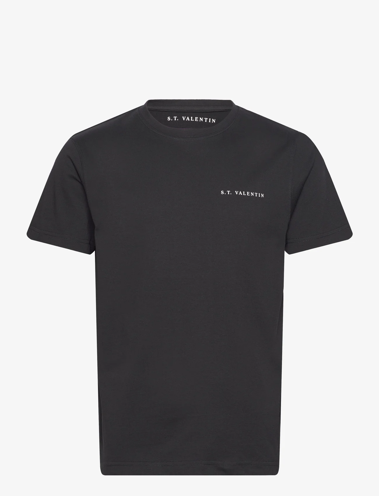S.T. VALENTIN - Heavyweight Organic Logo Tee - laisvalaikio marškinėliai - black - 0