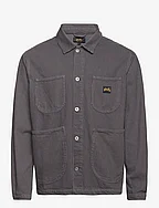 COVERALL JACKET (UNLINED) - BLACK OVERDYE HICKORY