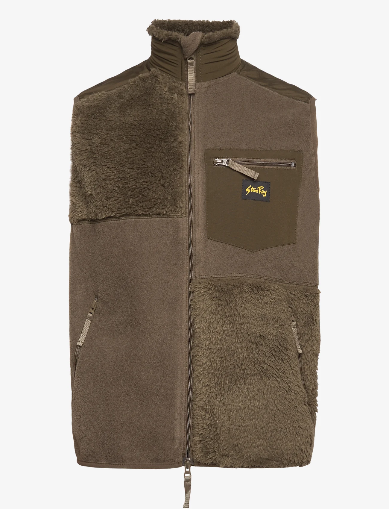 Stan Ray - PATCHWORK FLEECE VEST - mid layer jackets - olive - 0