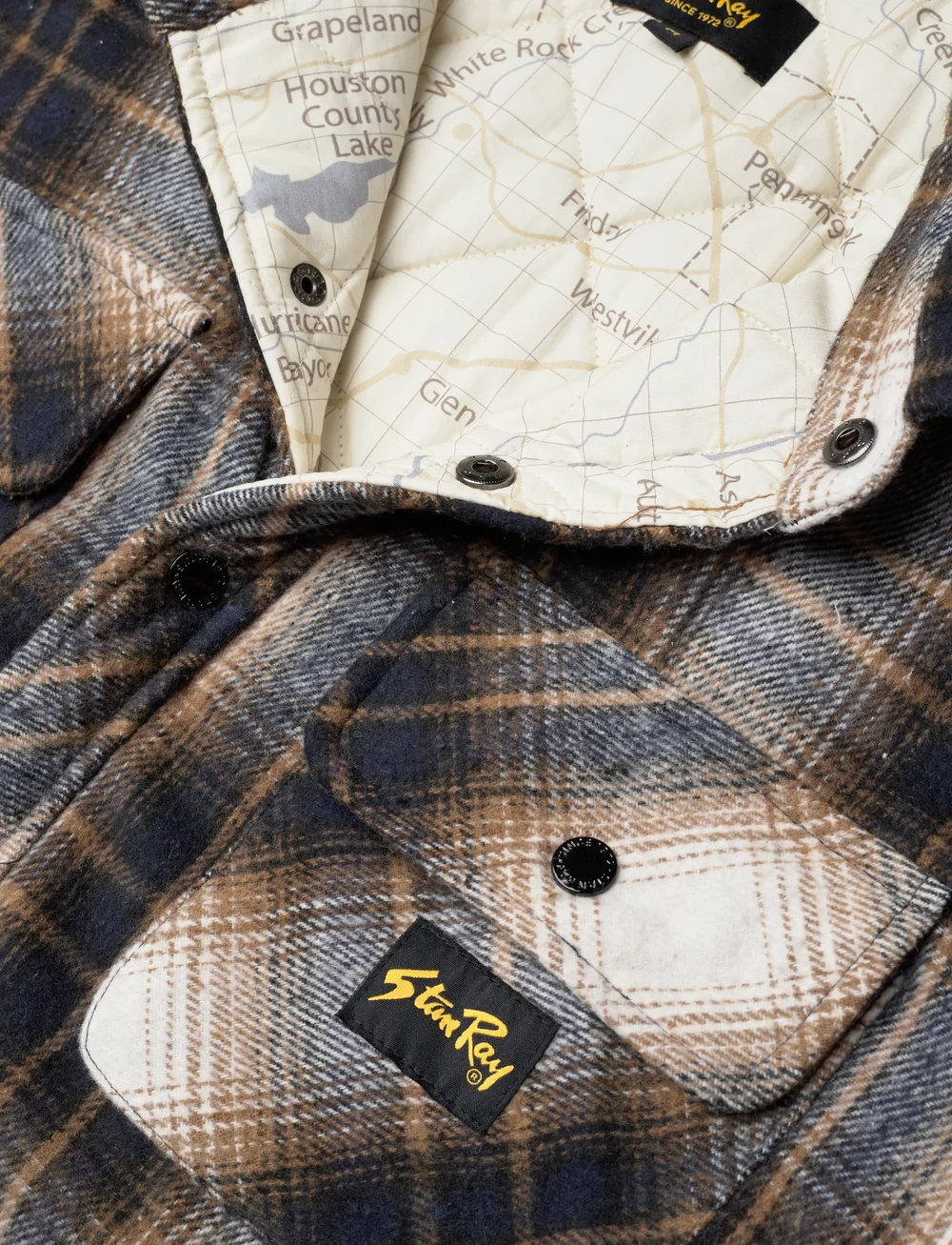 Stan Ray - QUILTED PLAID OVERSHIRT - shoppa efter tillfälle - navy plaid - 2