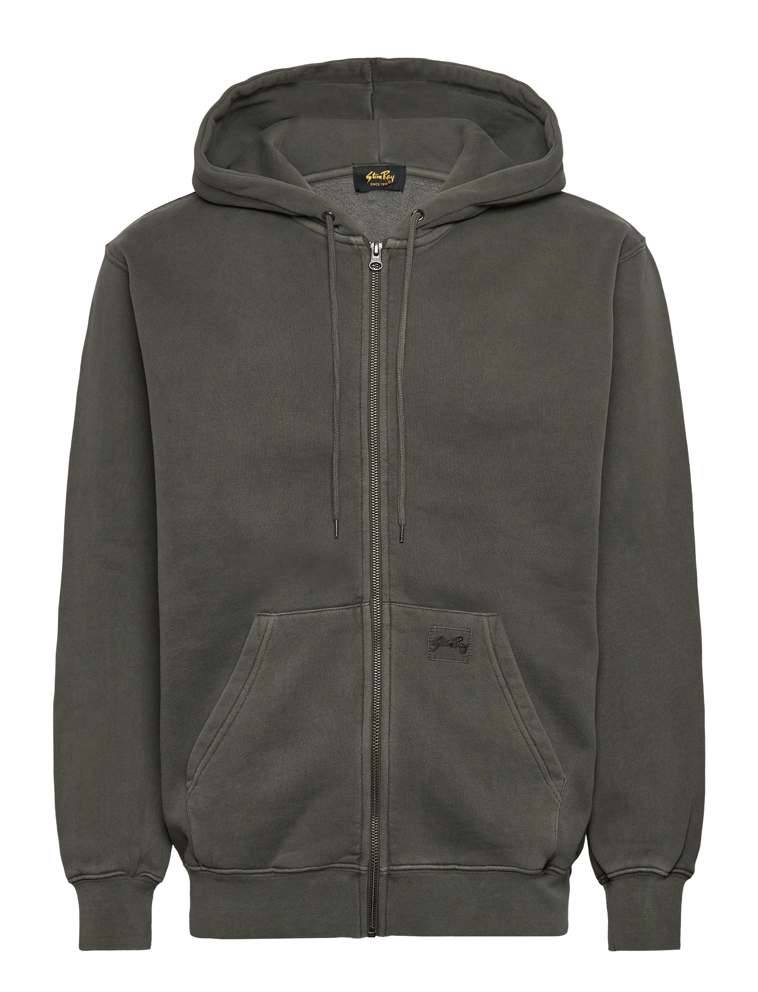 Stan Ray PATCH ZIP HOOD - Stan Ray - WASHED BLACK / khaki/green