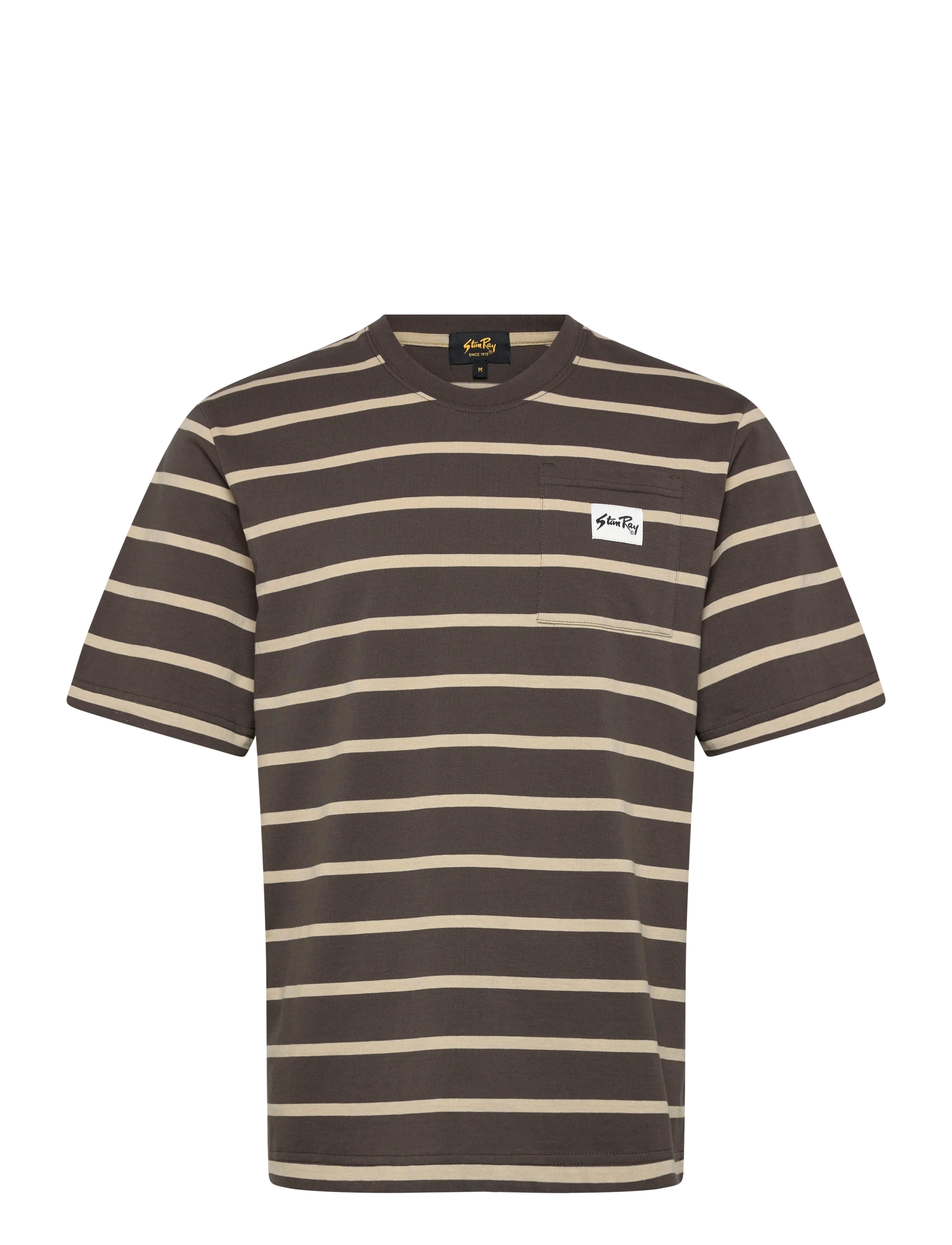 Stan Ray STRIPE TEE - RAVEN/EUCALYPTUS - Kleidung - RAVEN/ EUCALYPTUS / brown