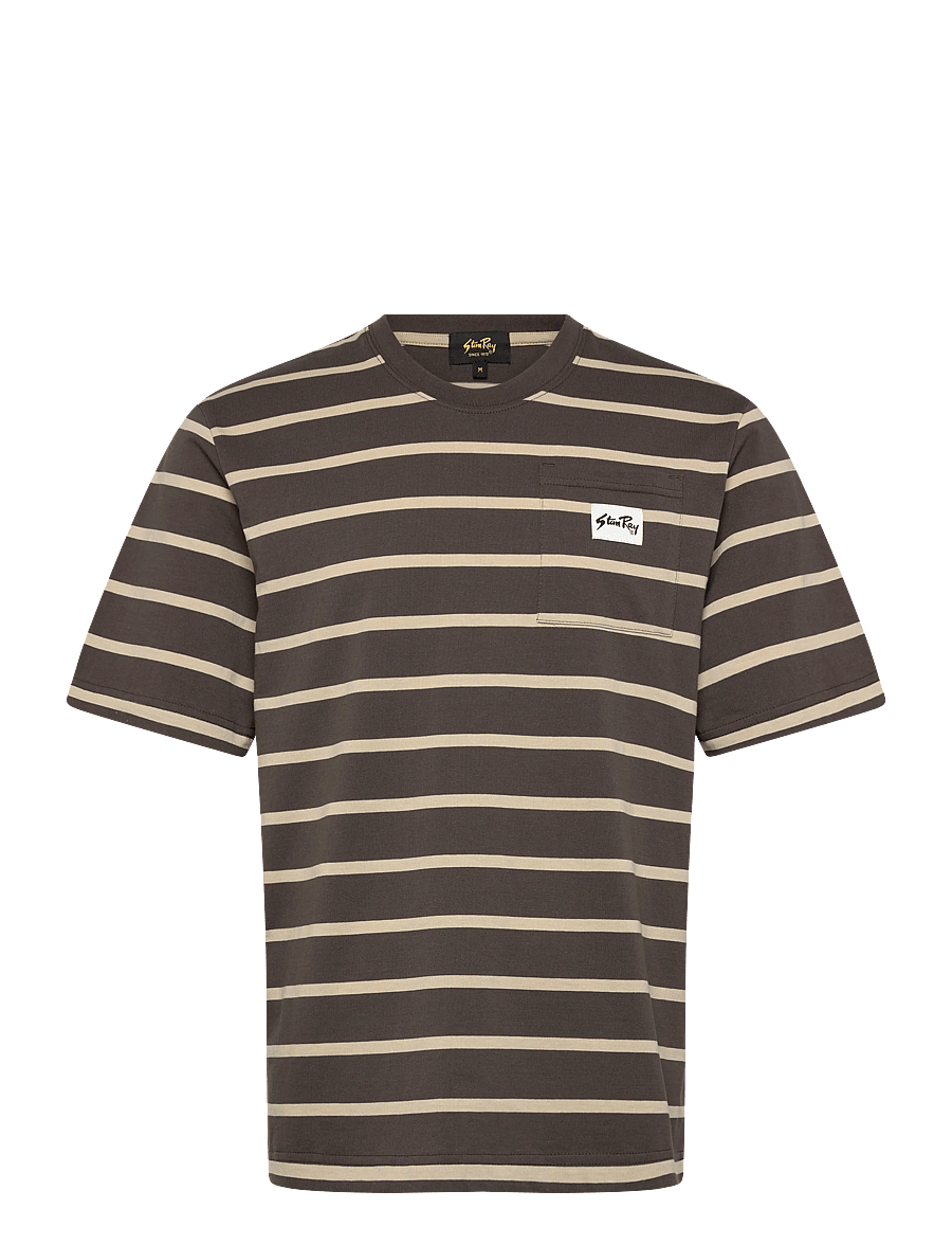 Stan Ray - STRIPE TEE - RAVEN/EUCALYPTUS - kurzärmelig - raven/ eucalyptus - 0