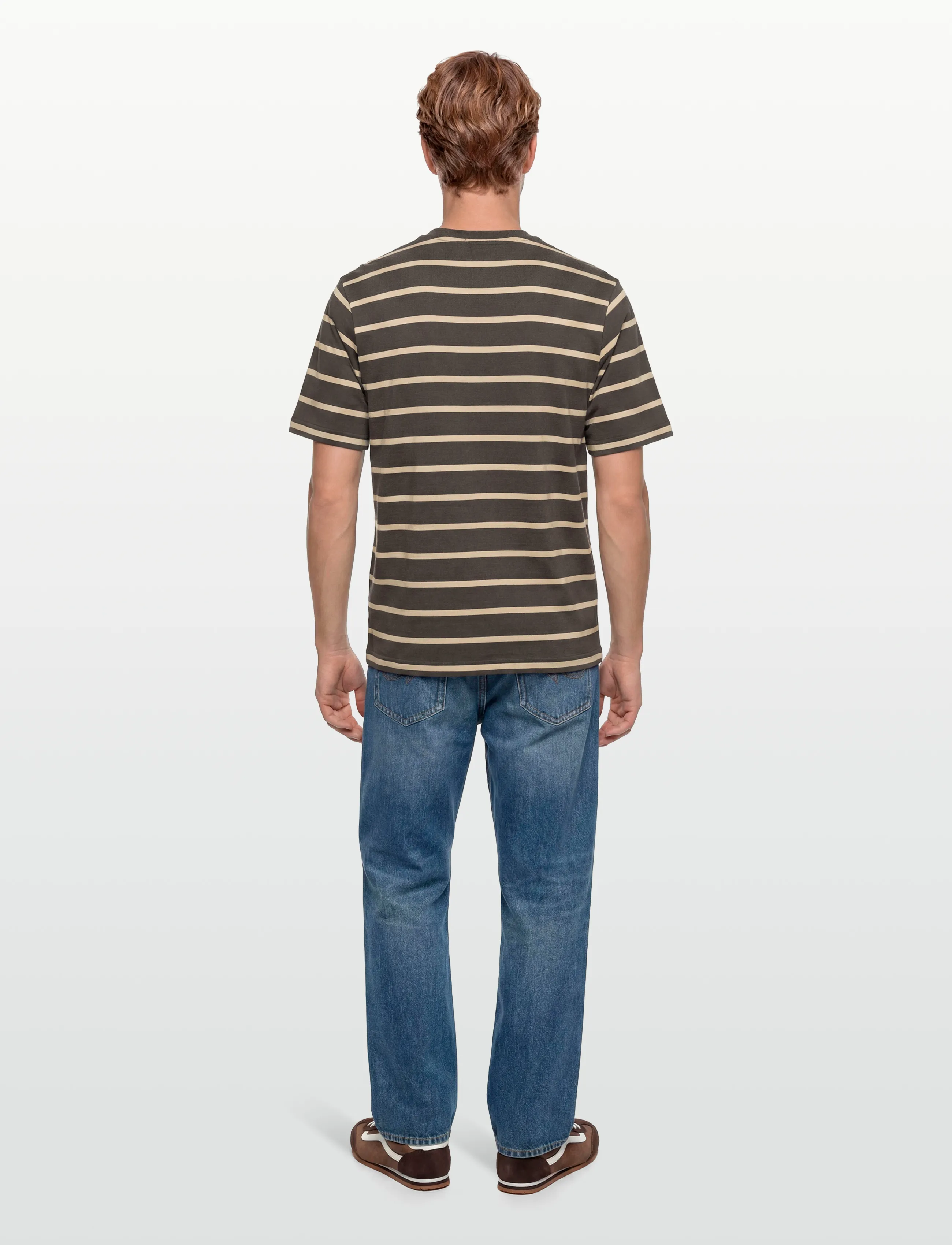 Stan Ray - STRIPE TEE - RAVEN/EUCALYPTUS - kurzärmelige - raven/ eucalyptus - 4