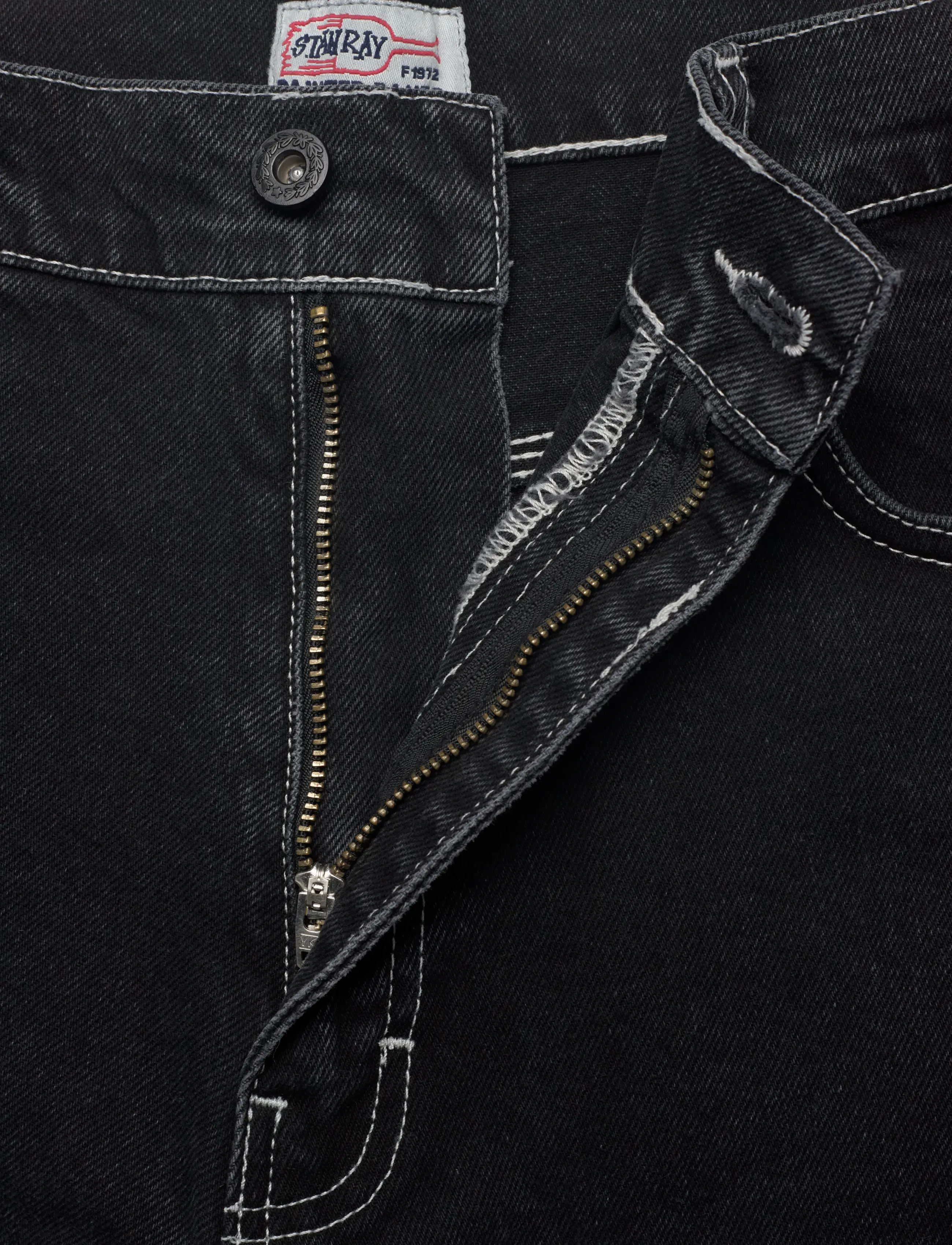 Stan Ray - WIDE 5 SHORT - WASHED BLACK DENIM - lühikesed teksapüksid - washed black denim - 3