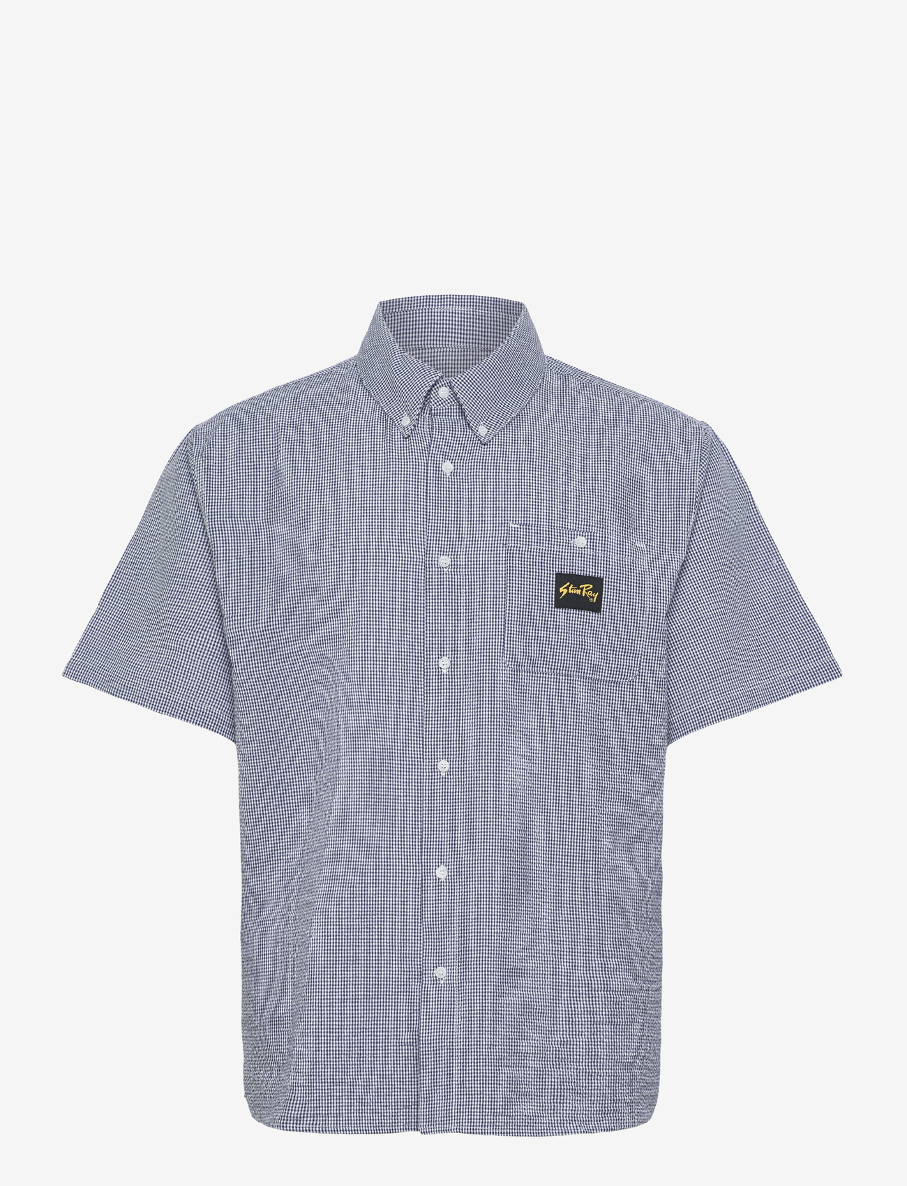 Stan Ray - SS FLANNEL SHIRT - BLUE GINGHAM - flannel shirts - blue gingham - 0