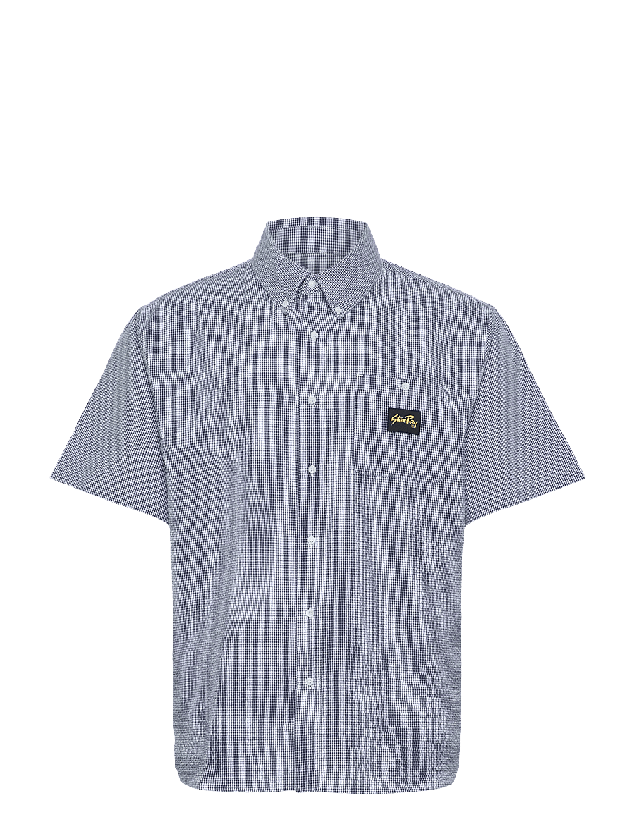 Stan Ray - SS FLANNEL SHIRT - BLUE GINGHAM - flanell-hemden - blue gingham - 0
