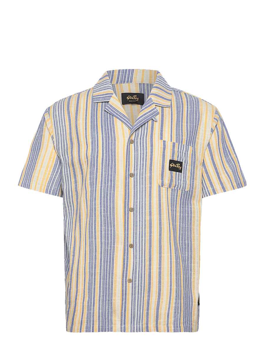 Stan Ray - TOUR SHIRT - BLUE/YELLOW STRIPE - raidalliset kauluspaidat - blue/yellow stripe - 0