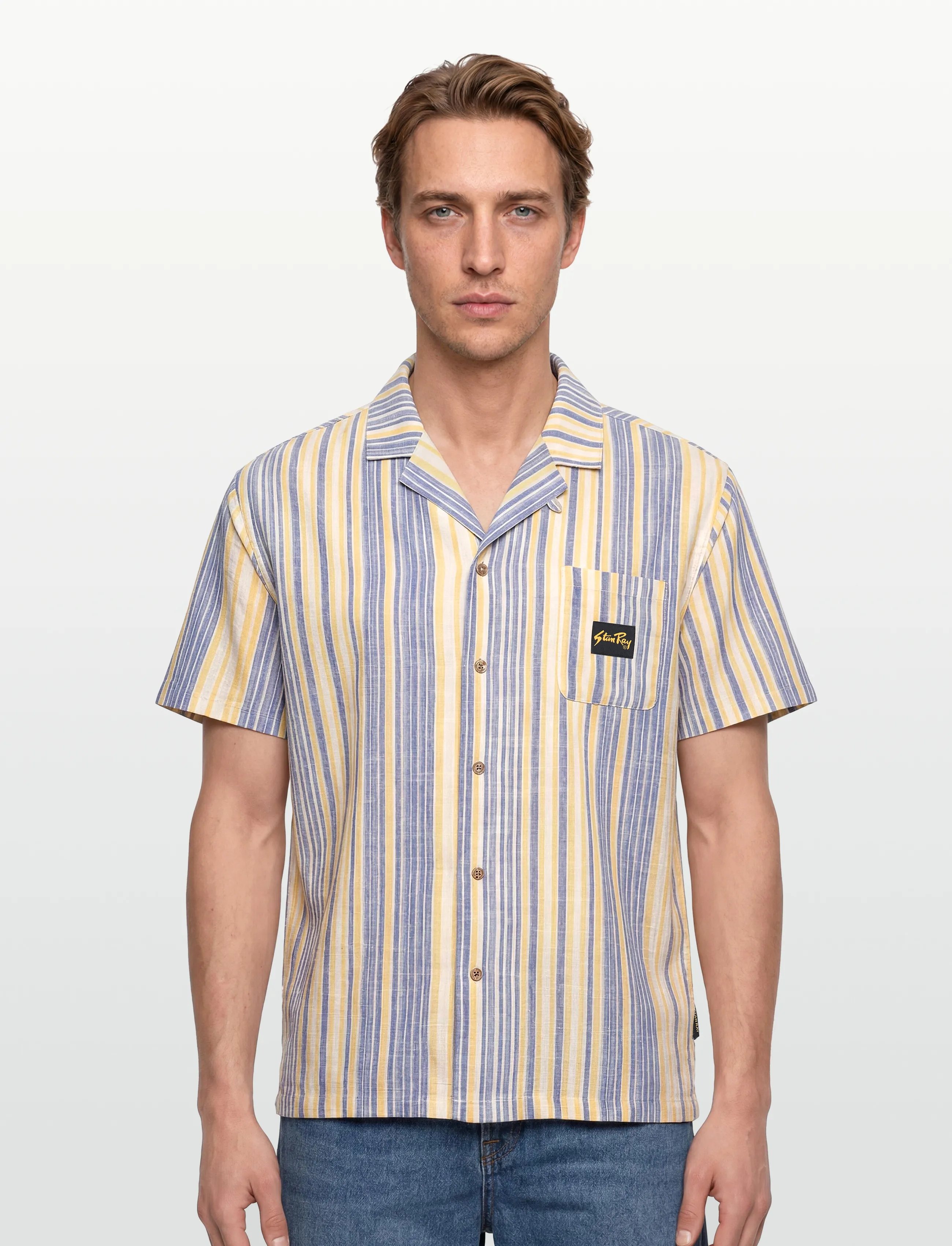 Stan Ray - TOUR SHIRT - BLUE/YELLOW STRIPE - randiga skjortor - blue/yellow stripe - 3