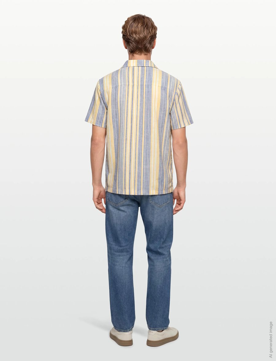 Stan Ray - TOUR SHIRT - BLUE/YELLOW STRIPE - gestreifte hemden - blue/yellow stripe - 4