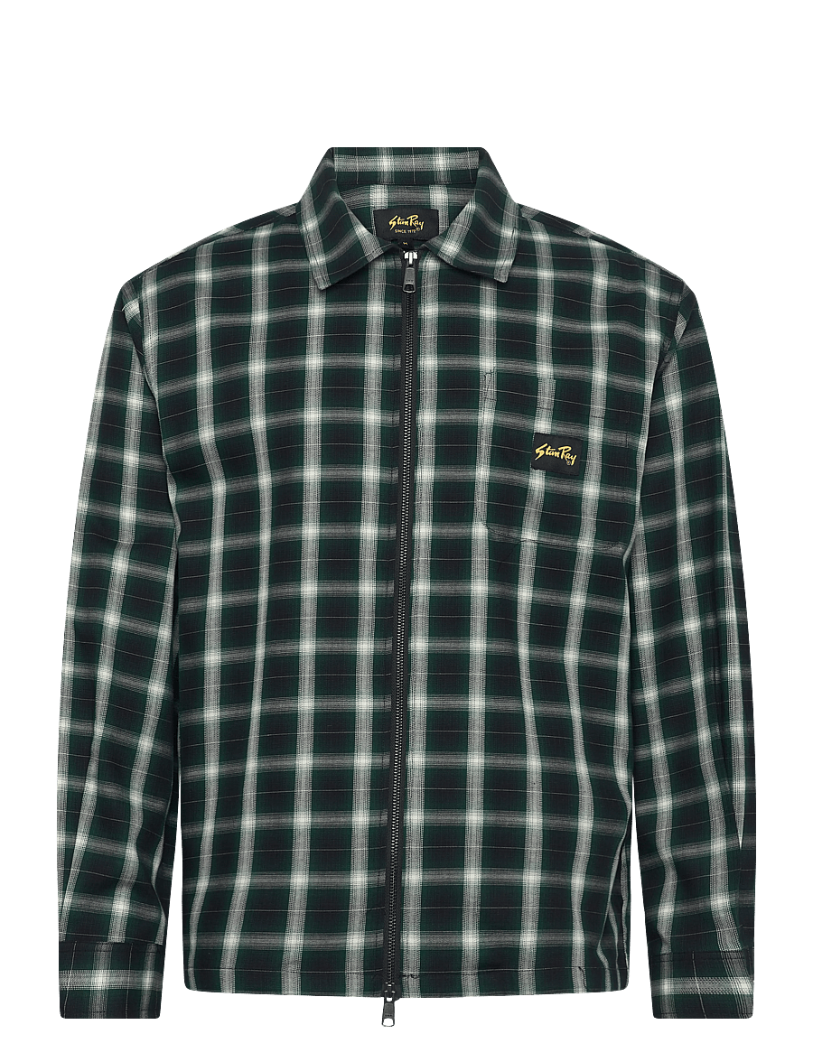 Stan Ray - ZIP SHIRT - GREEN CHECK - ruudulised särgid - green check - 0