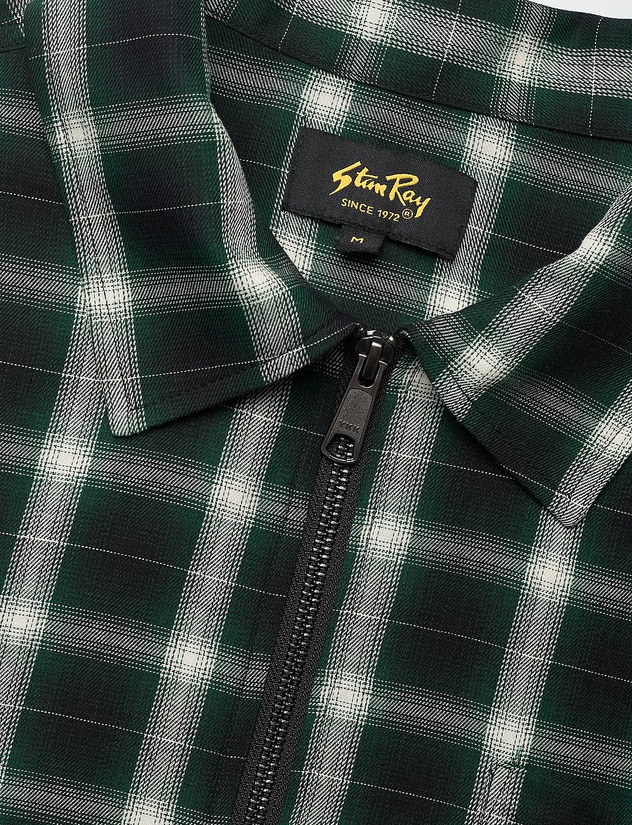 Stan Ray - ZIP SHIRT - GREEN CHECK - ruudulised särgid - green check - 2