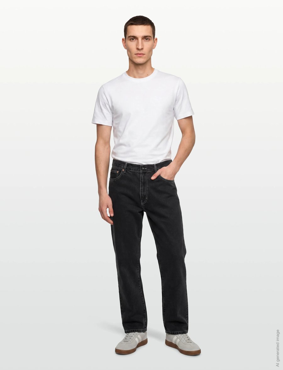 Stan Ray - WIDE 5 - BLACK STONE DENIM - loose jeans - black stone denim - 0