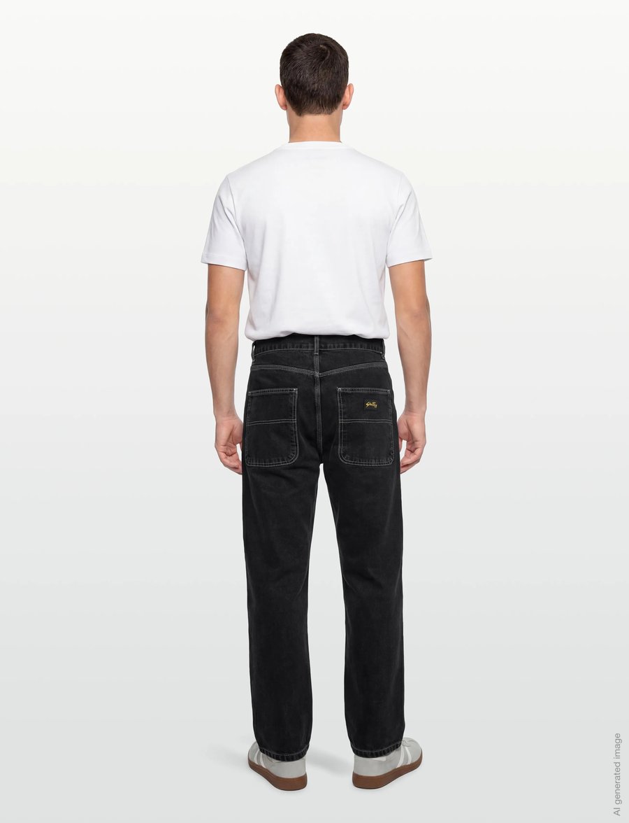 Stan Ray - WIDE 5 - BLACK STONE DENIM - loose jeans - black stone denim - 4