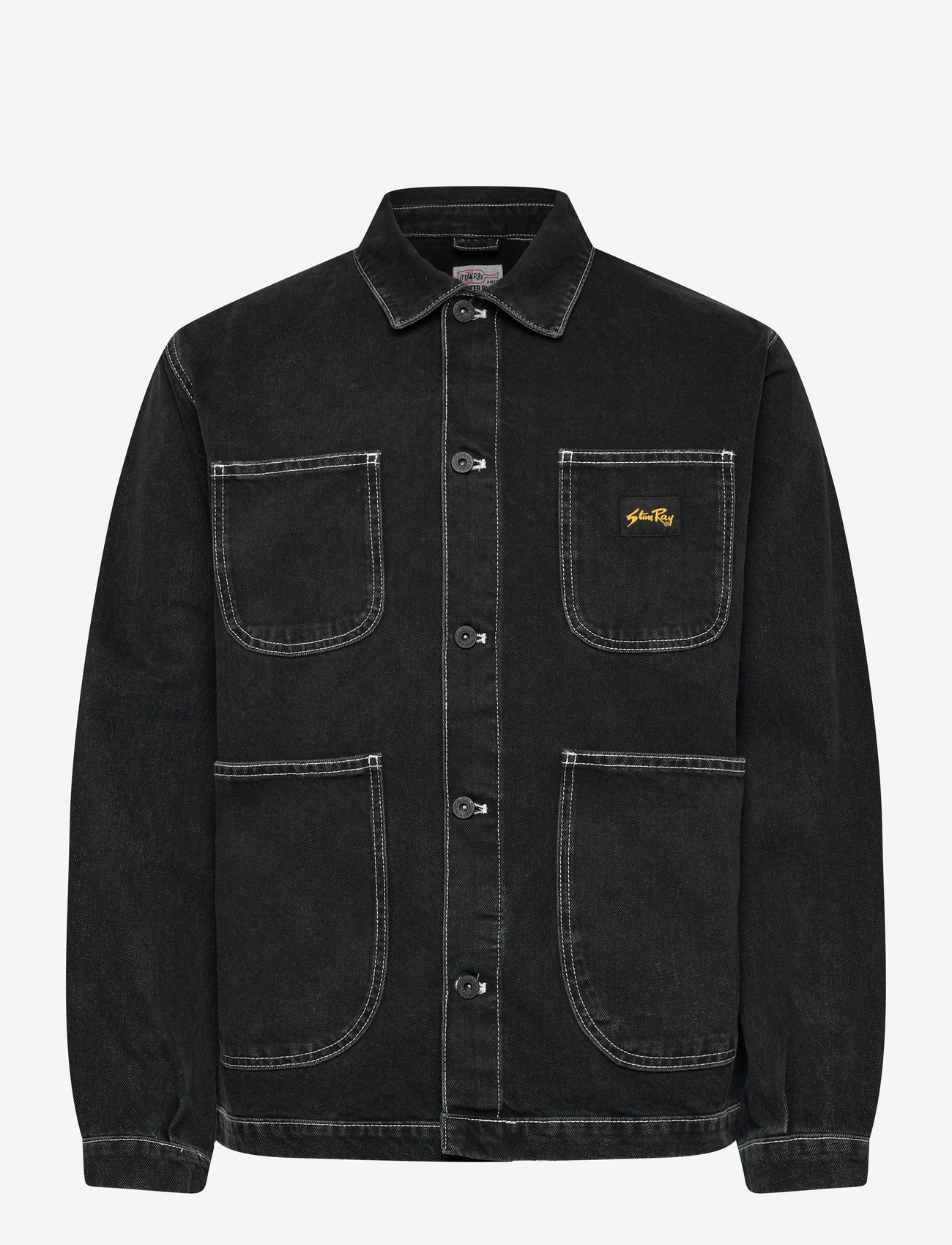 Stan Ray - COVERALL JACKET - WASHED BLACK DENIM - ungefütterte denimjacken - washed black denim - 1