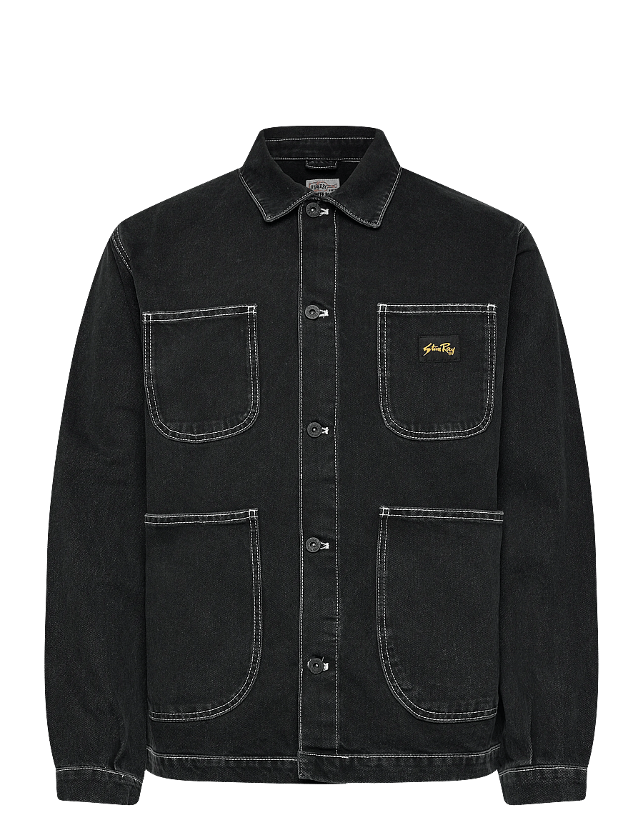 Stan Ray - COVERALL JACKET - WASHED BLACK DENIM - ungefütterte denimjacken - washed black denim - 1