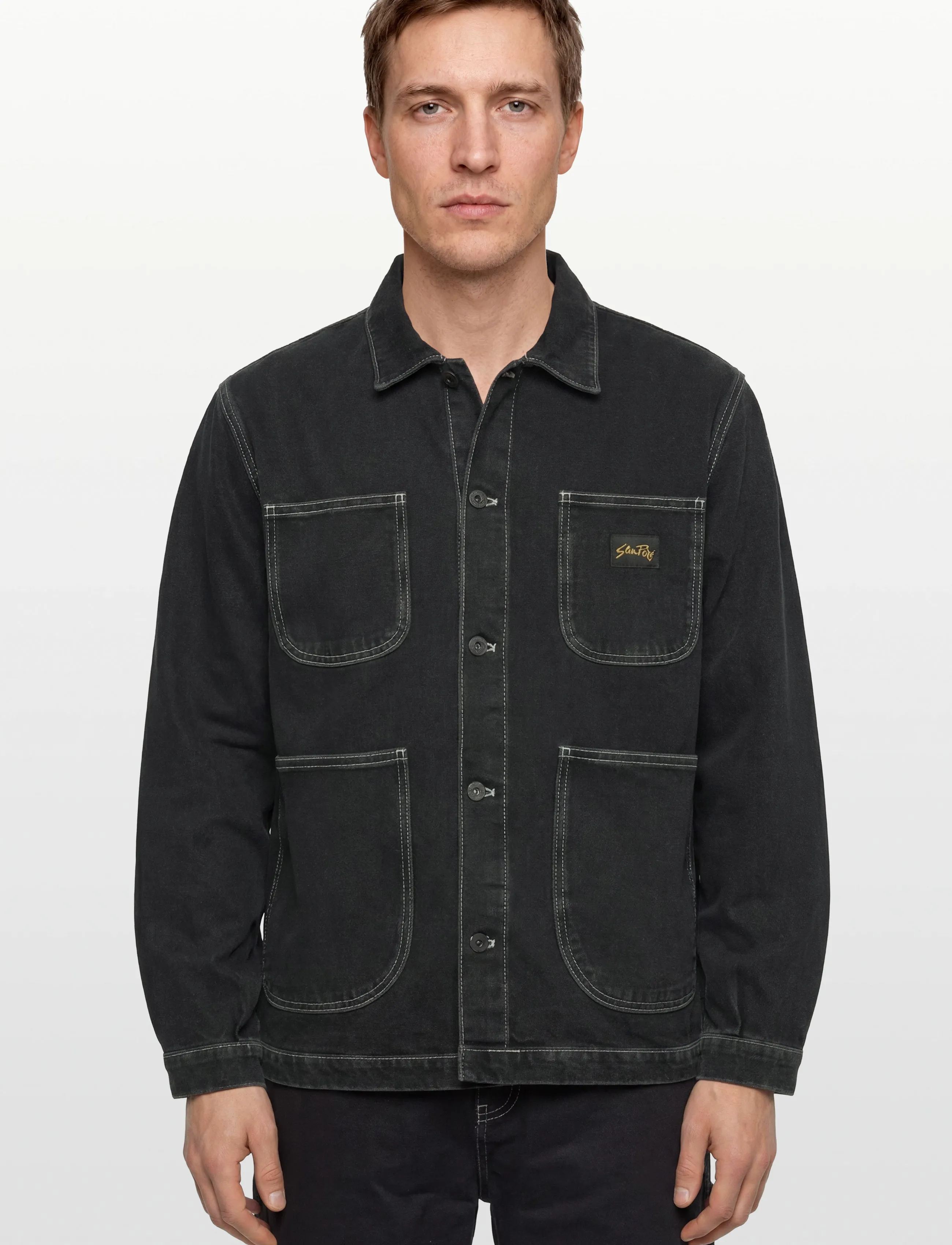 Stan Ray - COVERALL JACKET - WASHED BLACK DENIM - kevadjakid - washed black denim - 3