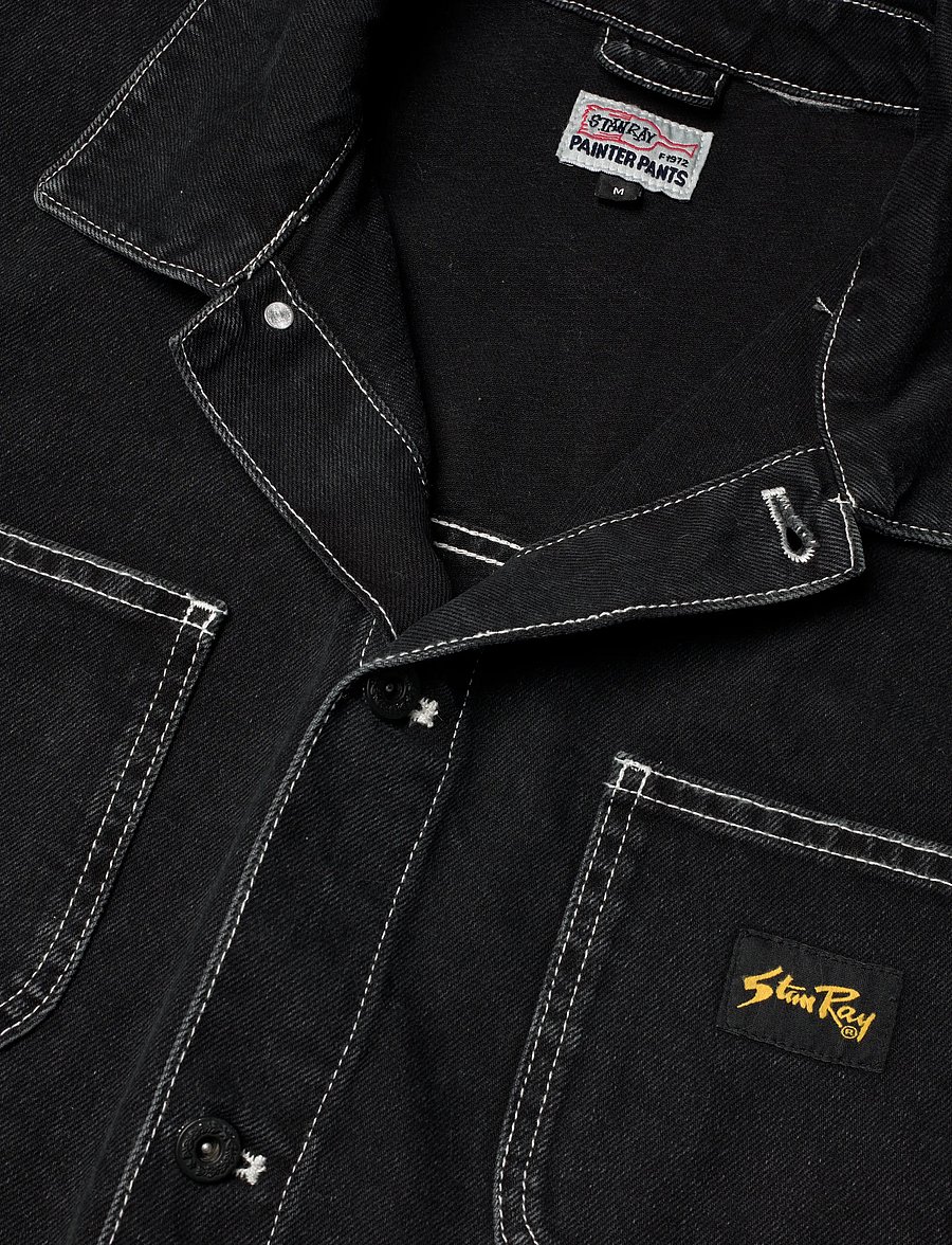 Stan Ray - COVERALL JACKET - WASHED BLACK DENIM - ungefütterte denimjacken - washed black denim - 5