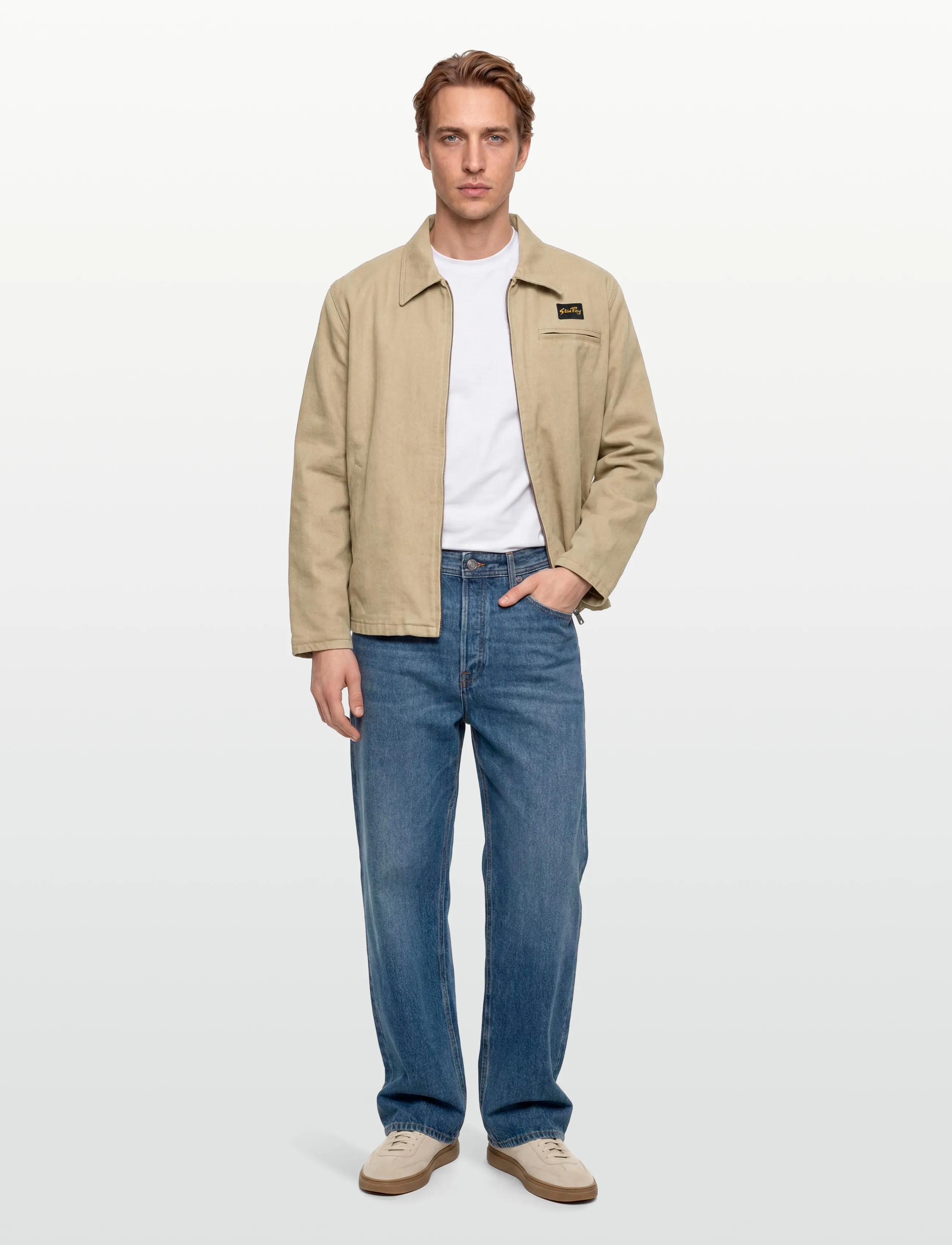 Stan Ray Gas Jacket Eucalyptus Canvas, Mænd, Arbejdsjakke, Beige, Str: S