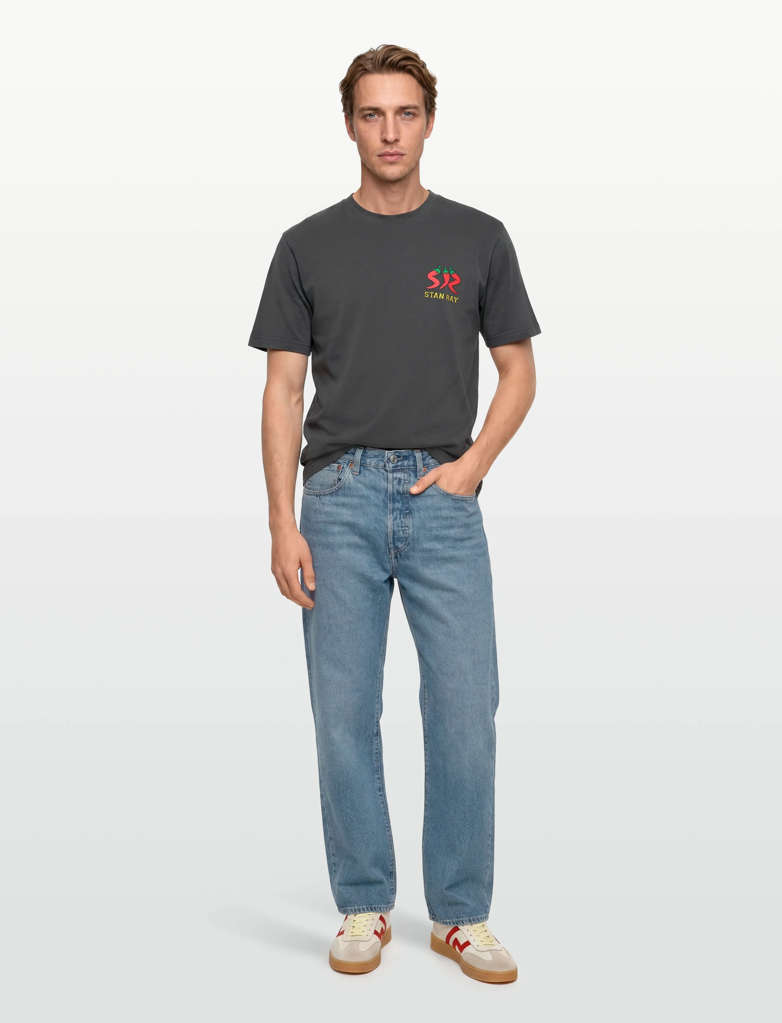 Stan Ray Pepper Tee Raven Black, M, T-shirts, Schwarz - Short-sleeved, Männerswear
