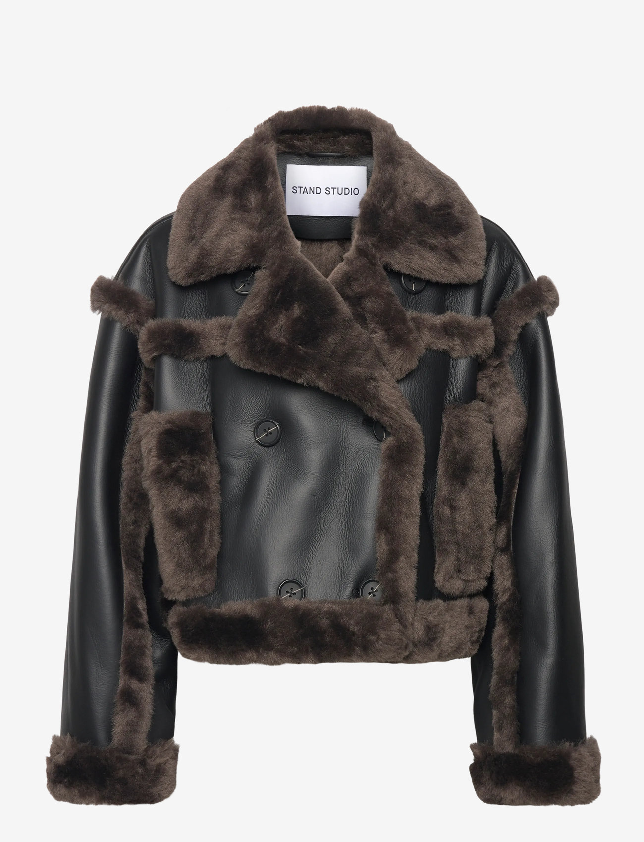 Stand Studio - Kristy Jacket - læderjakker - black/dark brown - 0