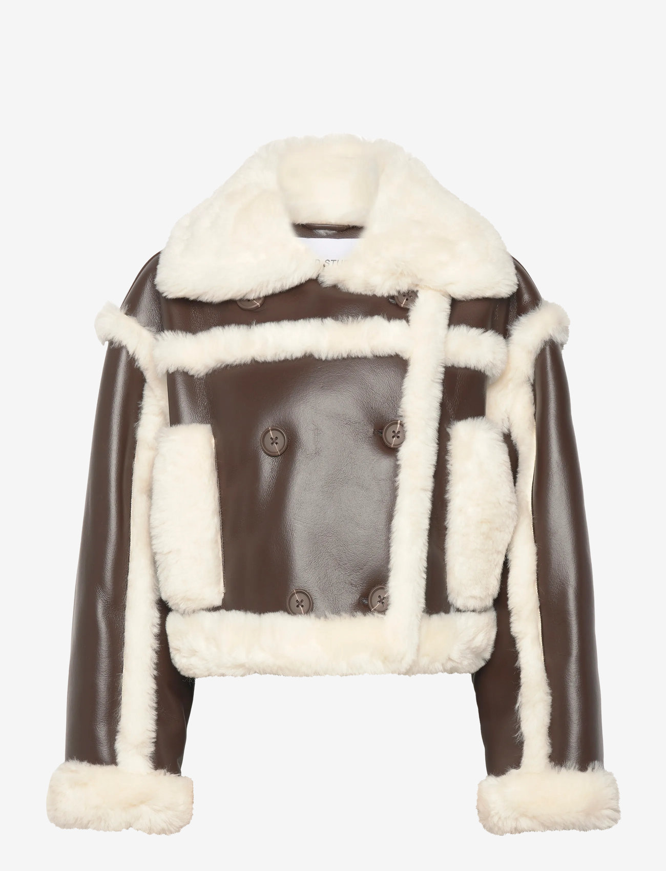 Stand Studio - Kristy Jacket - frühlingsjacken - dark brown/off white - 2