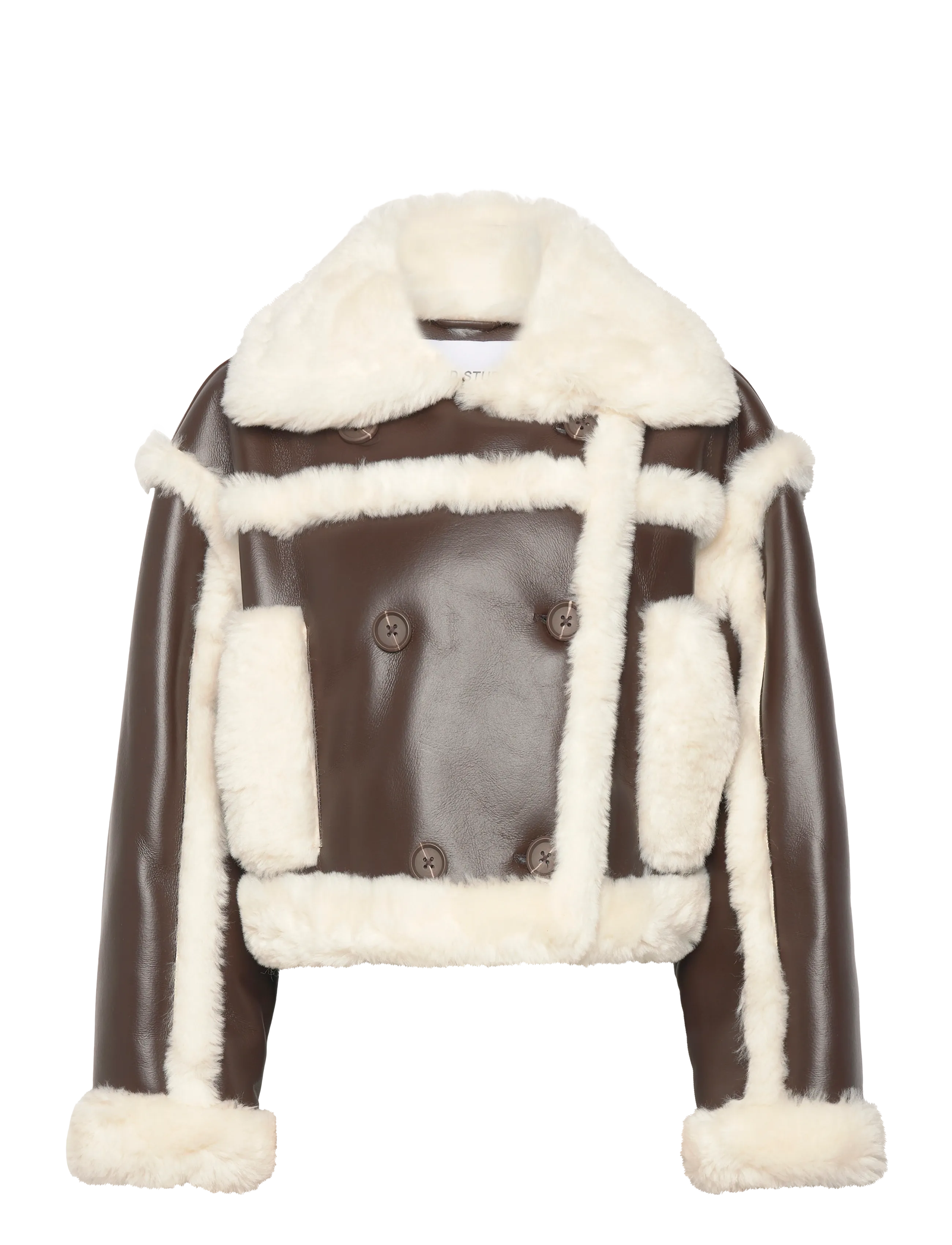 Stand Studio - Kristy Jacket - leather jackets - dark brown/off white - 2