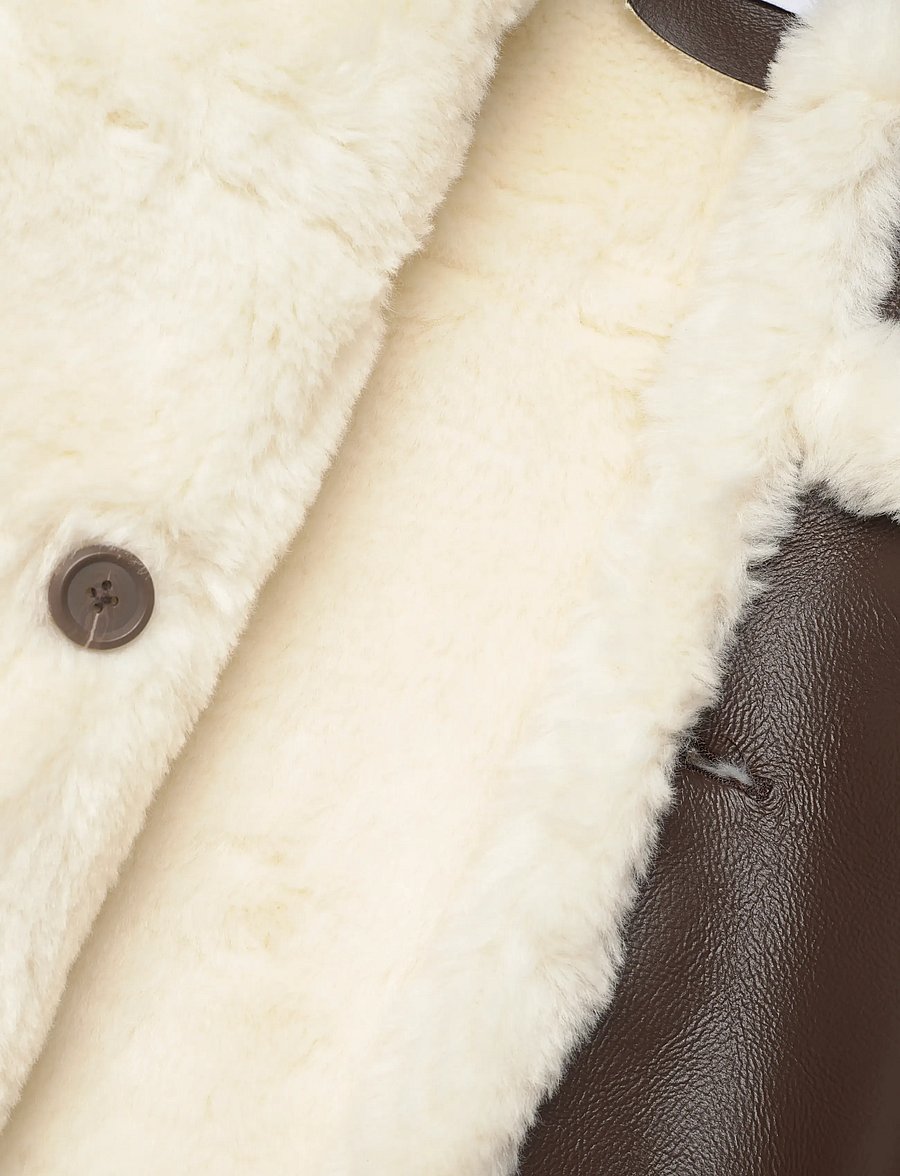 Stand Studio - Kristy Jacket - leather jackets - dark brown/off white - 5