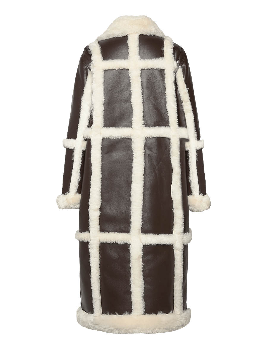 Stand Studio - Patrice Coat - uldfrakker - dark brown/off white - 1