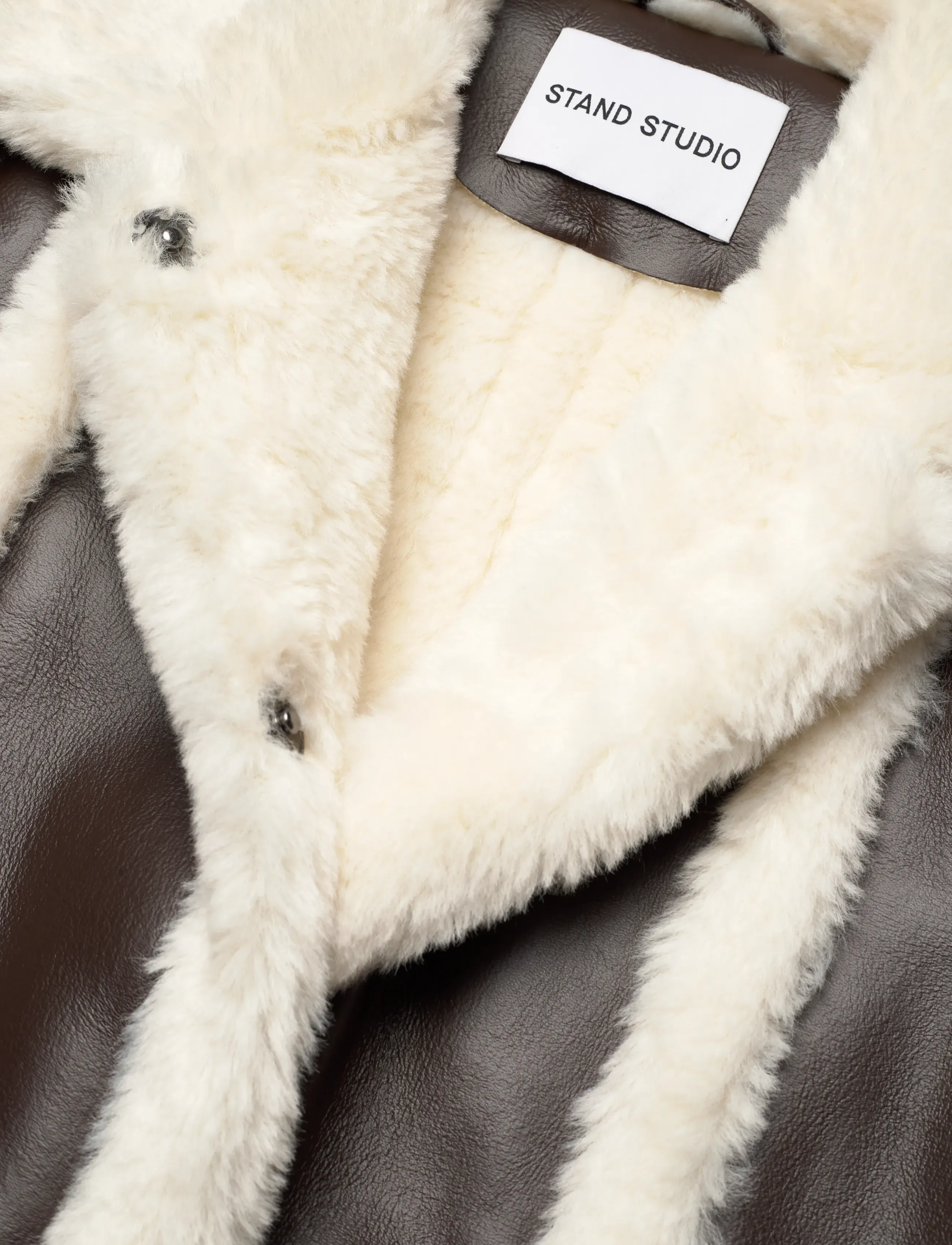 Stand Studio - Patrice Coat - leren jassen - dark brown/off white - 2