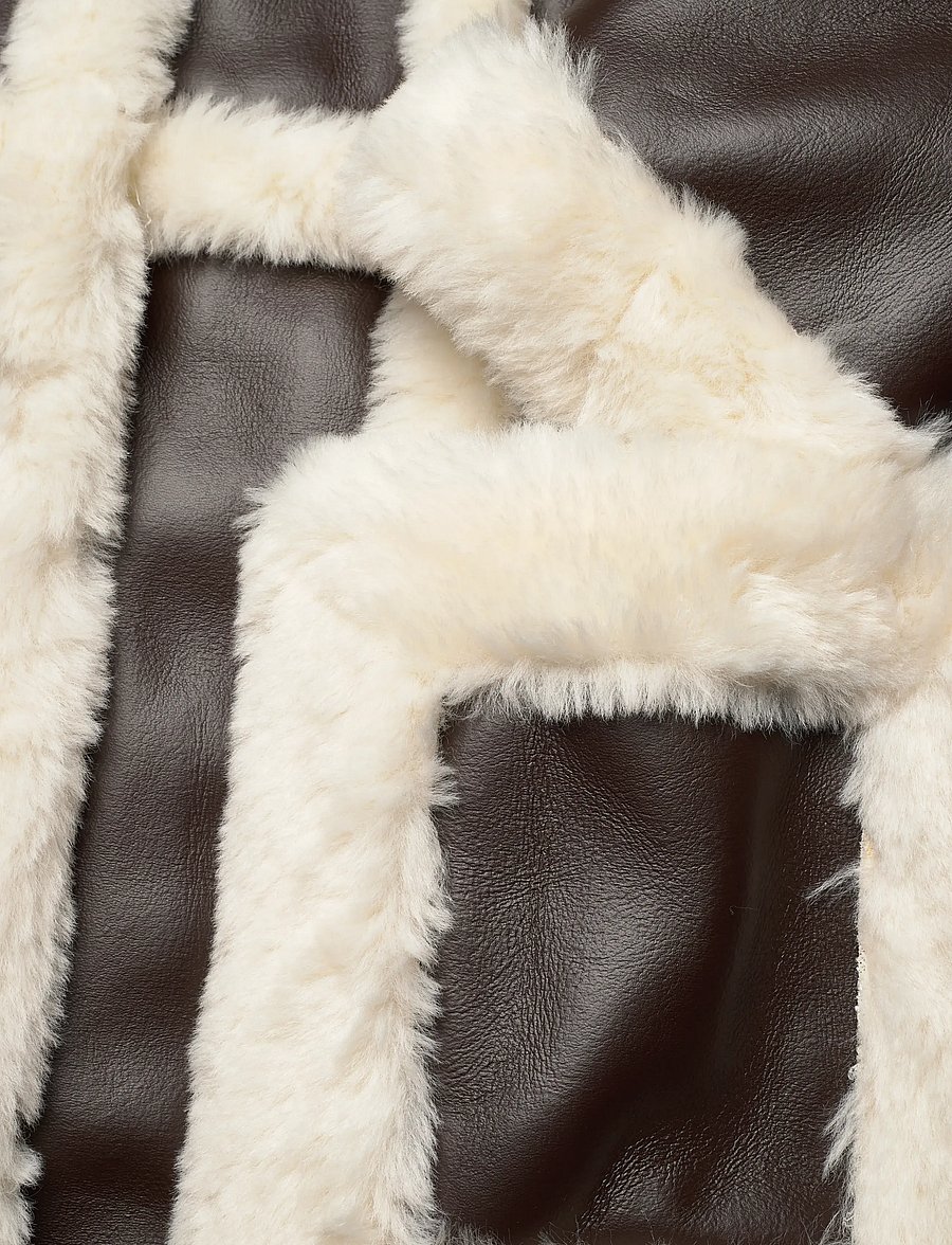 Stand Studio - Patrice Coat - uldfrakker - dark brown/off white - 3