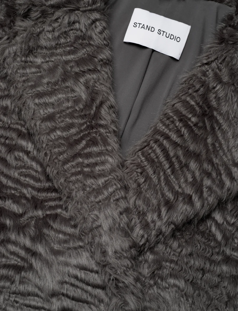 Stand Studio - Nicole Coat - faux fur jakker - smoke grey - 2