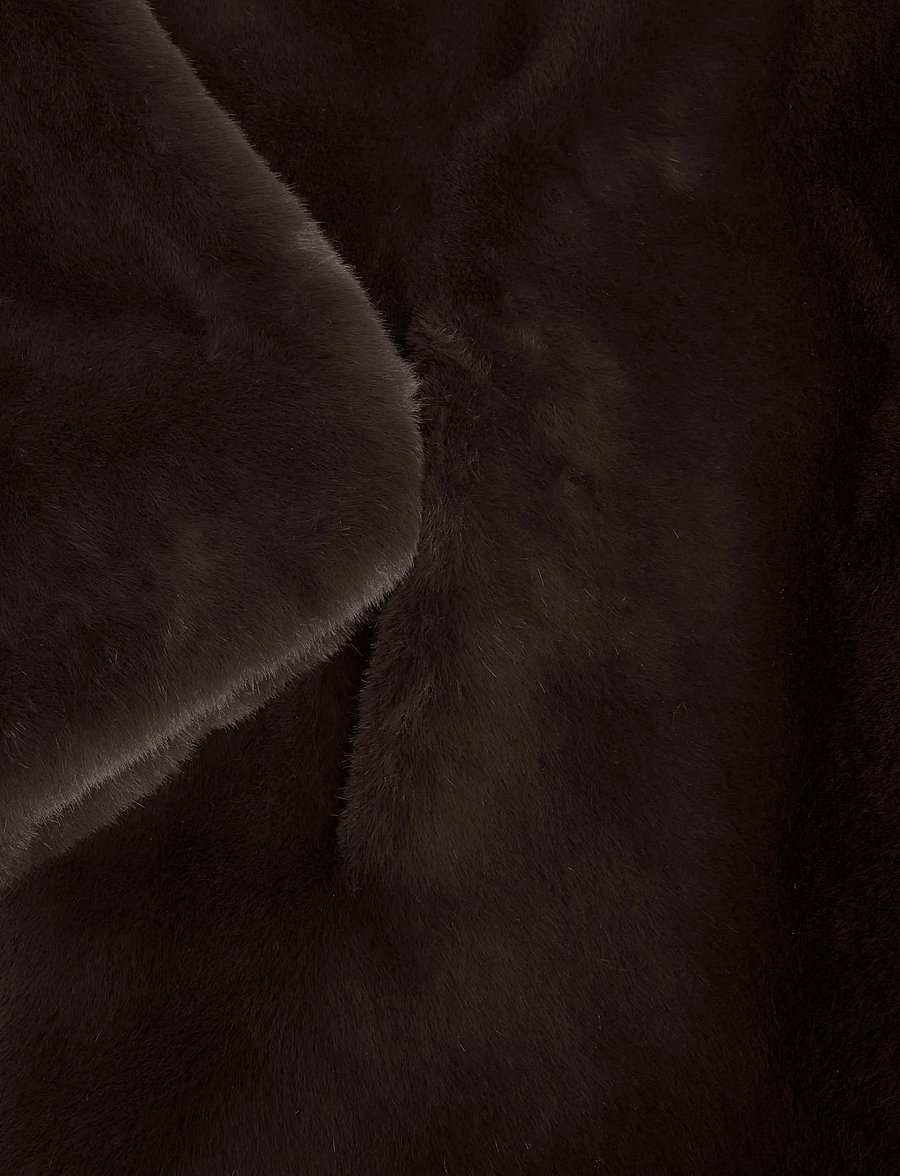 Stand Studio - Camille Cocoon Coat - kunstkarusnahk - ash brown - 3
