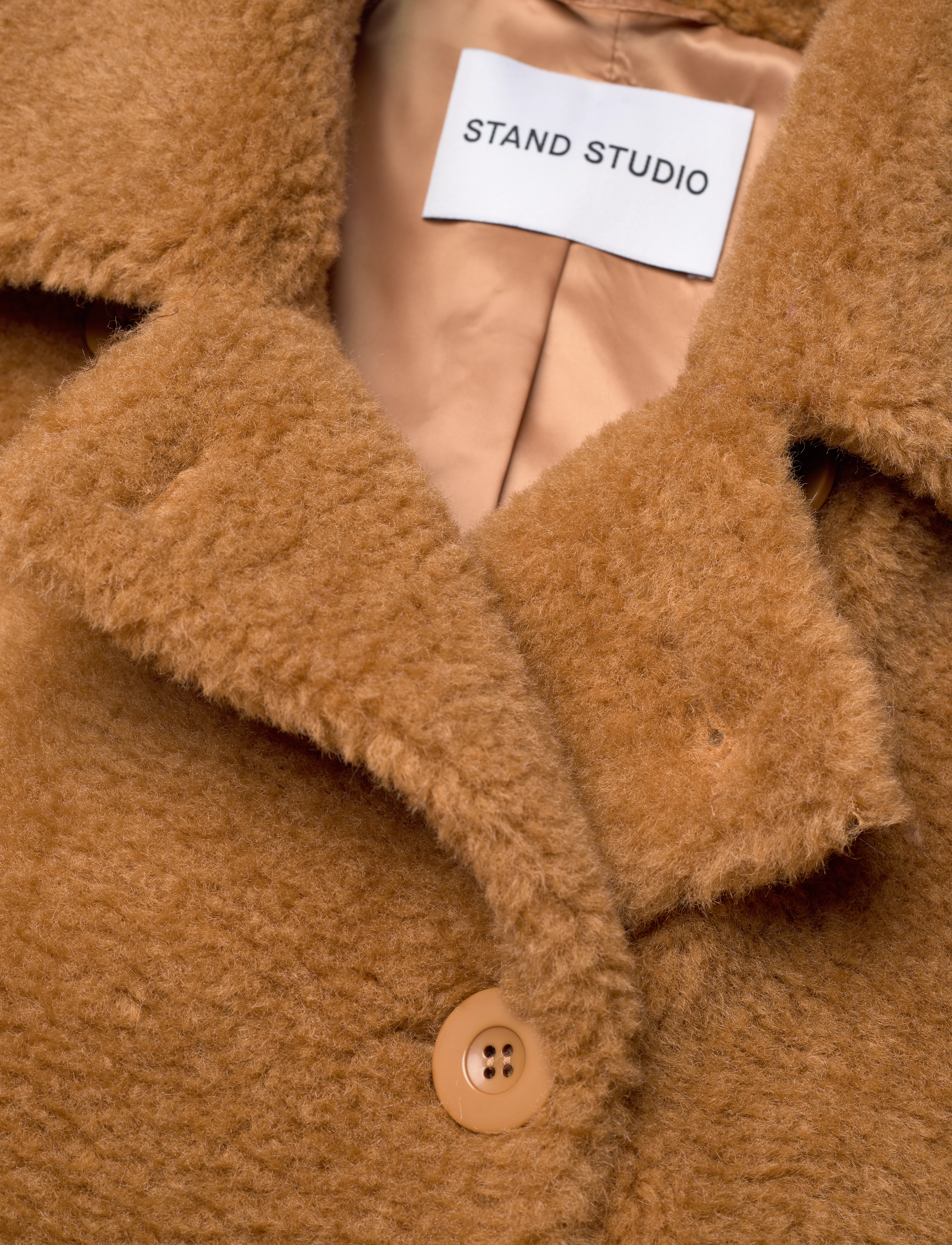 Stand Studio - Towa Faux Fur Trench - nougat - 4