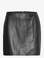 Big Button Skirt - BLACK