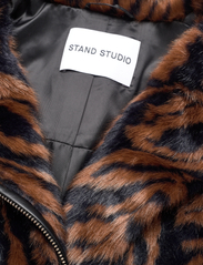 Stand Studio - Leana Biker - fake fur jakker - brown tiger - 3