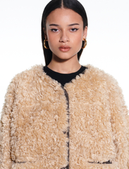 Stand Studio - Charmaine Jacket - fake fur jakker - natural beige/mole grey - 5