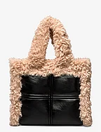 Lolita II Shearling Bag - BLACK/NATURAL BEIGE