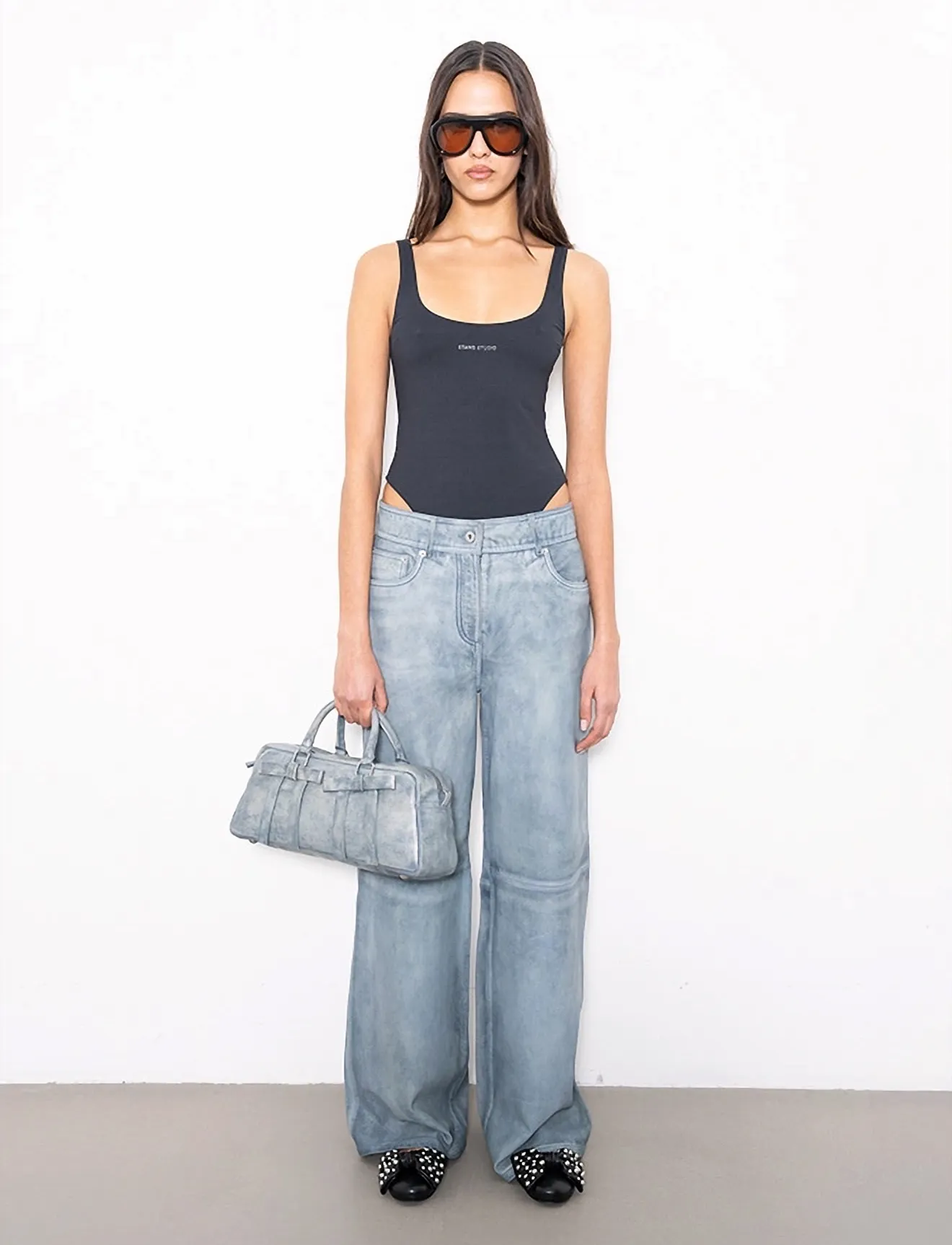Stand Studio Mylah Trousers, 34, Blue, Bukser > Brede Ben, Dame