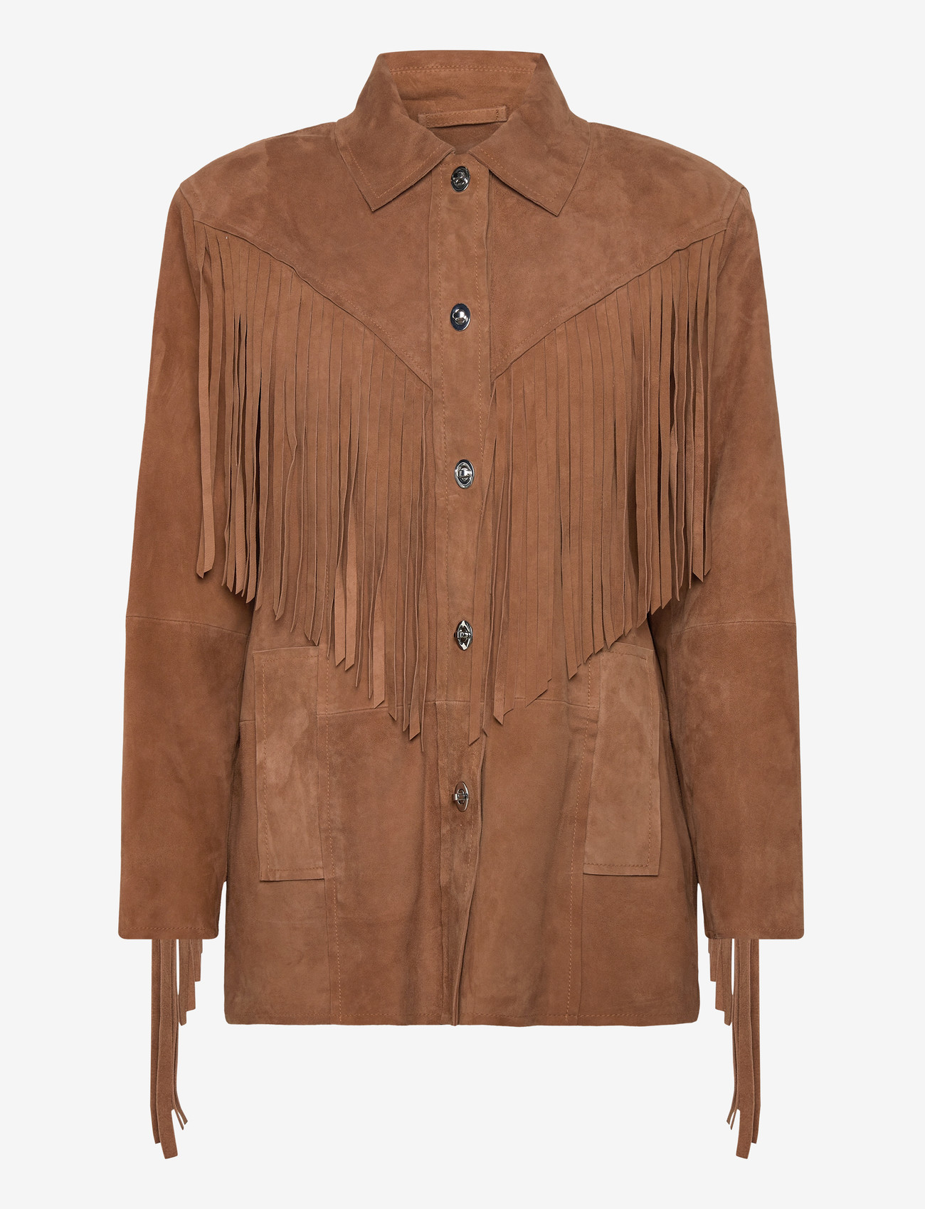 Stand Studio - Estee Fringe Jacket - frühlingsjacken - desert tan - 0