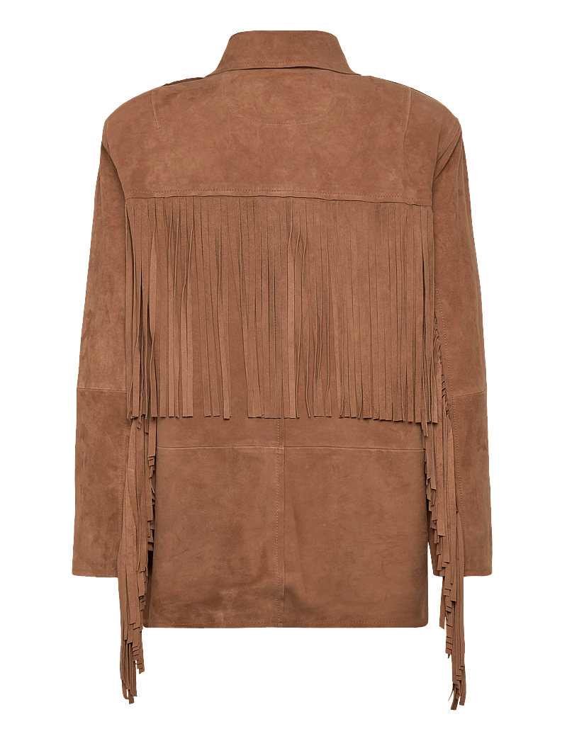 Stand Studio - Estee Fringe Jacket - pavasarinės striukės - desert tan - 2
