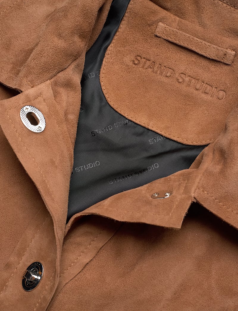 Stand Studio - Estee Fringe Jacket - pavasarinės striukės - desert tan - 3