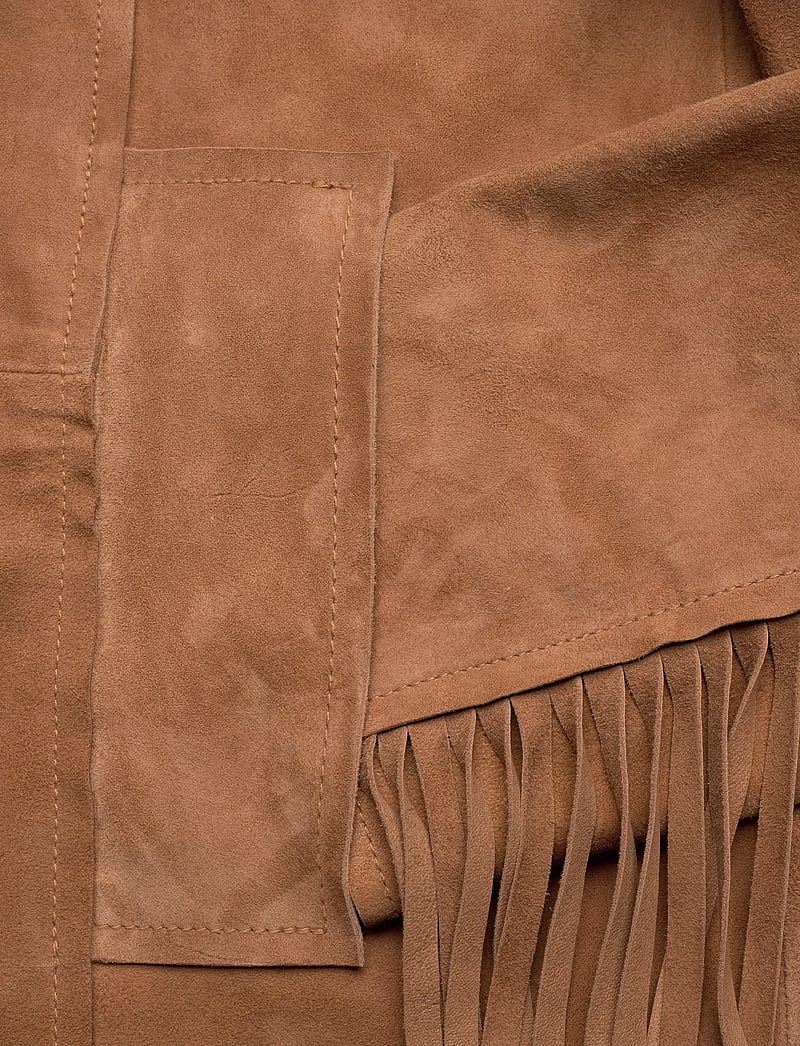 Stand Studio - Estee Fringe Jacket - pavasarinės striukės - desert tan - 4